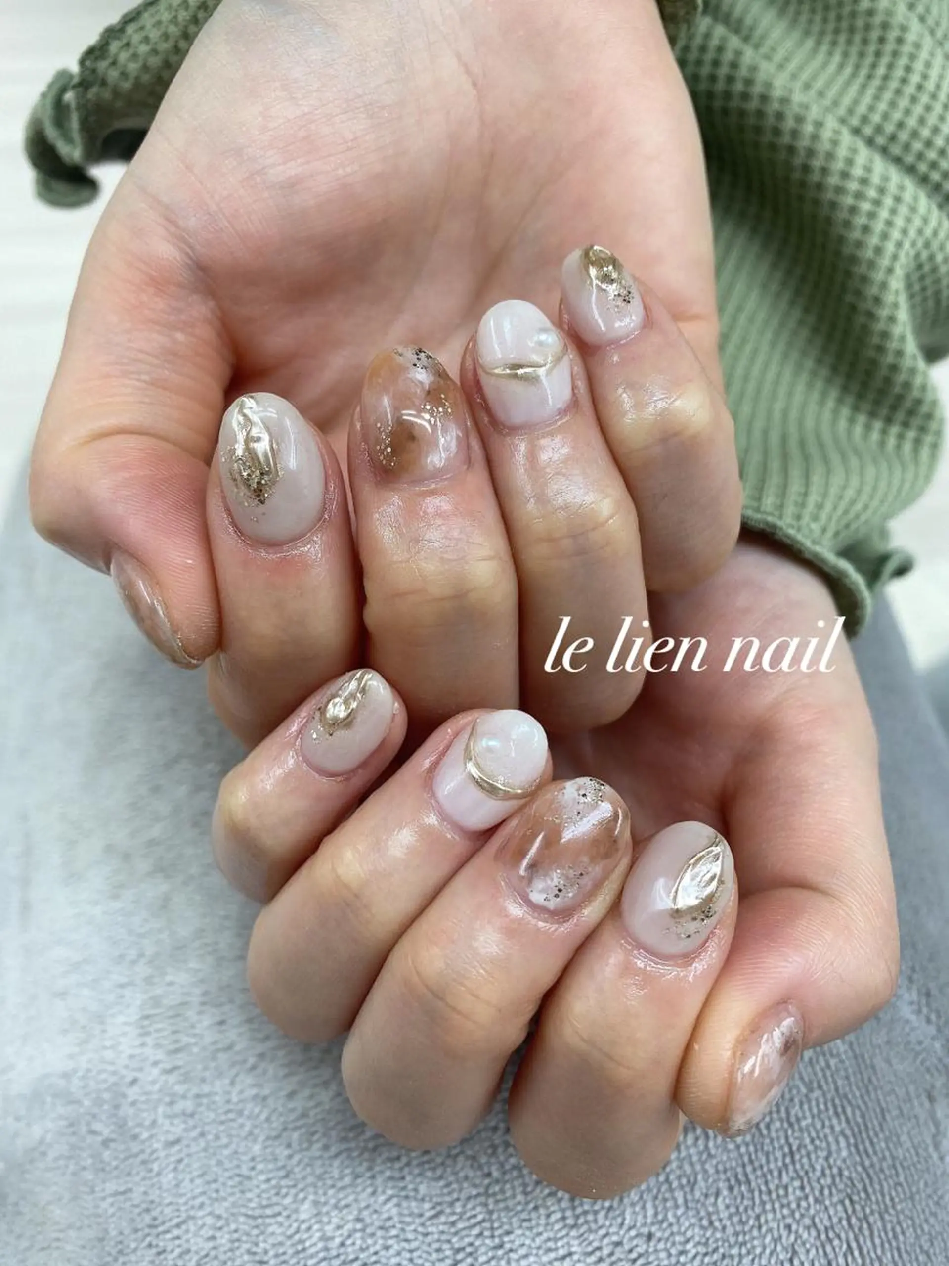 ネイル アートネイル ミラーネイル ニュアンスネイル ハンドネイル le lien nailのネイルデザイン