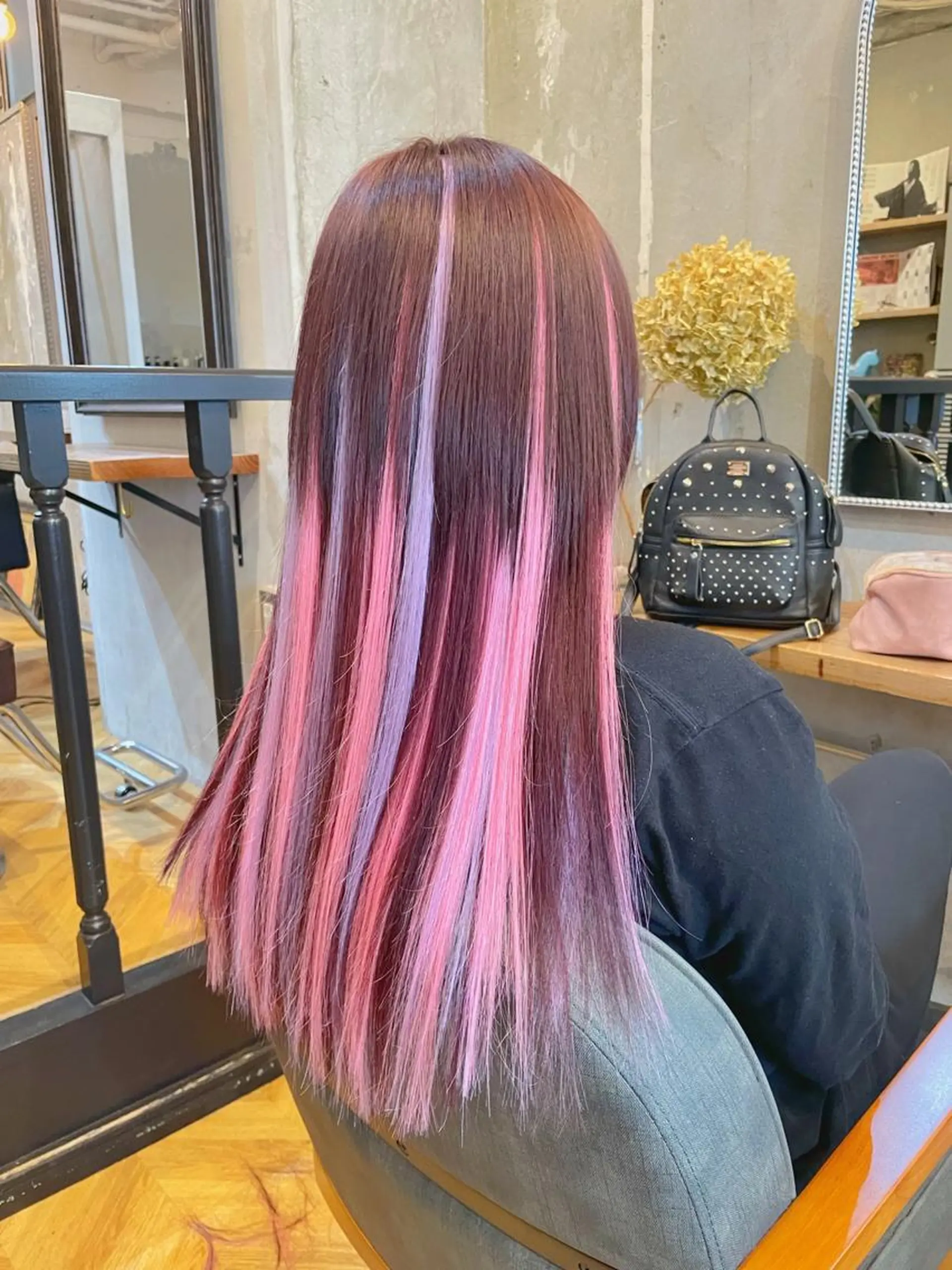 ロング カラー シールエクステ ミストバング ブリーチ ブラウンカラー ダブルカラー カット ヘアカラー エクステ エクステ指名No.1 【店長】橘田のヘアスタイル