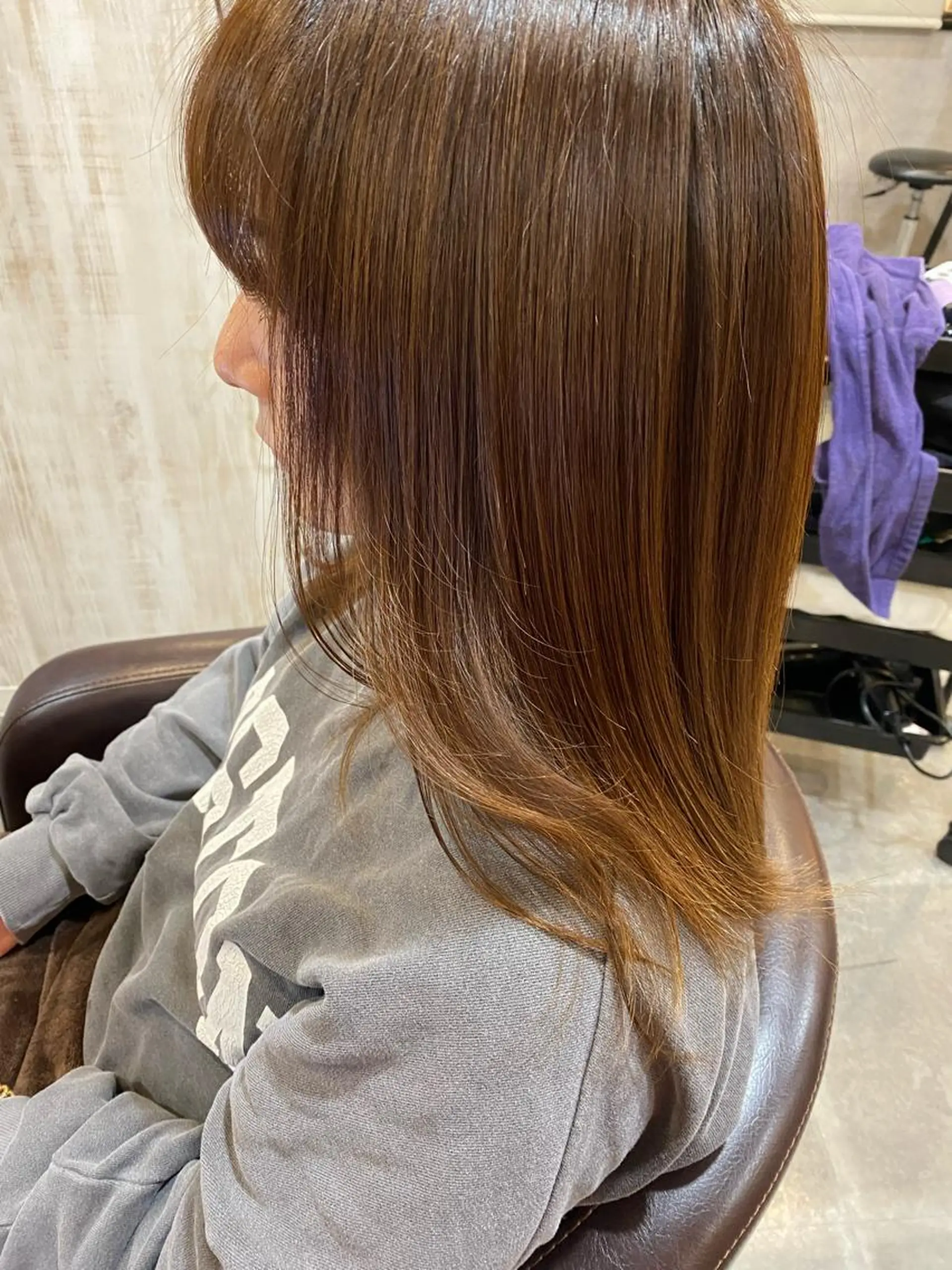 セミロング カラー ベージュカラー Bonheur  KAWANISHI所属・ノンダメージ 🥑mikubanのヘアスタイル