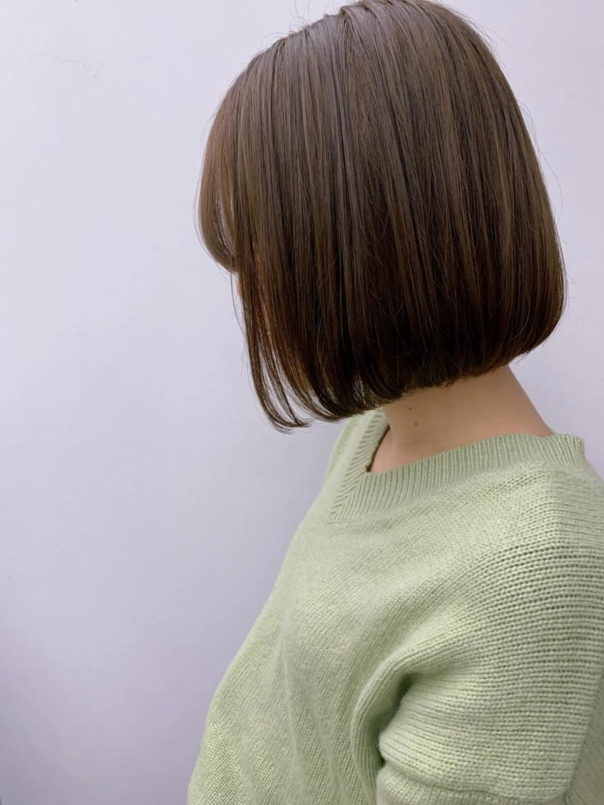 ショート カラー パーマ ヘアアレンジ 丸みショート アッシュ アッシュブラウン ベージュカラー 黒髪 ヘアカラー トリートメント N°sopo 札幌大通のヘアスタイル