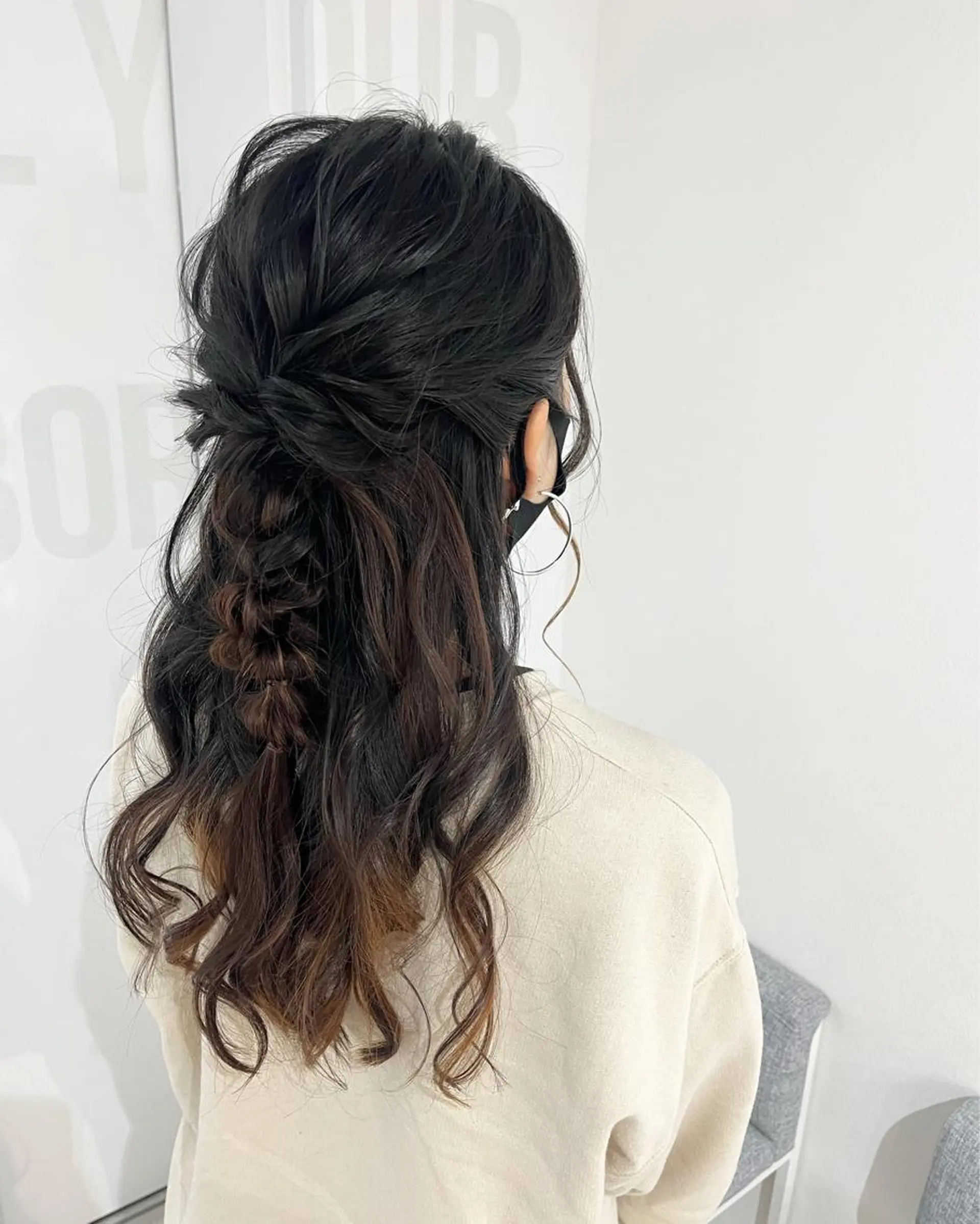 ロング ヘアアレンジ ハーフアップ tomida yukiのマツエク・マツパデザイン