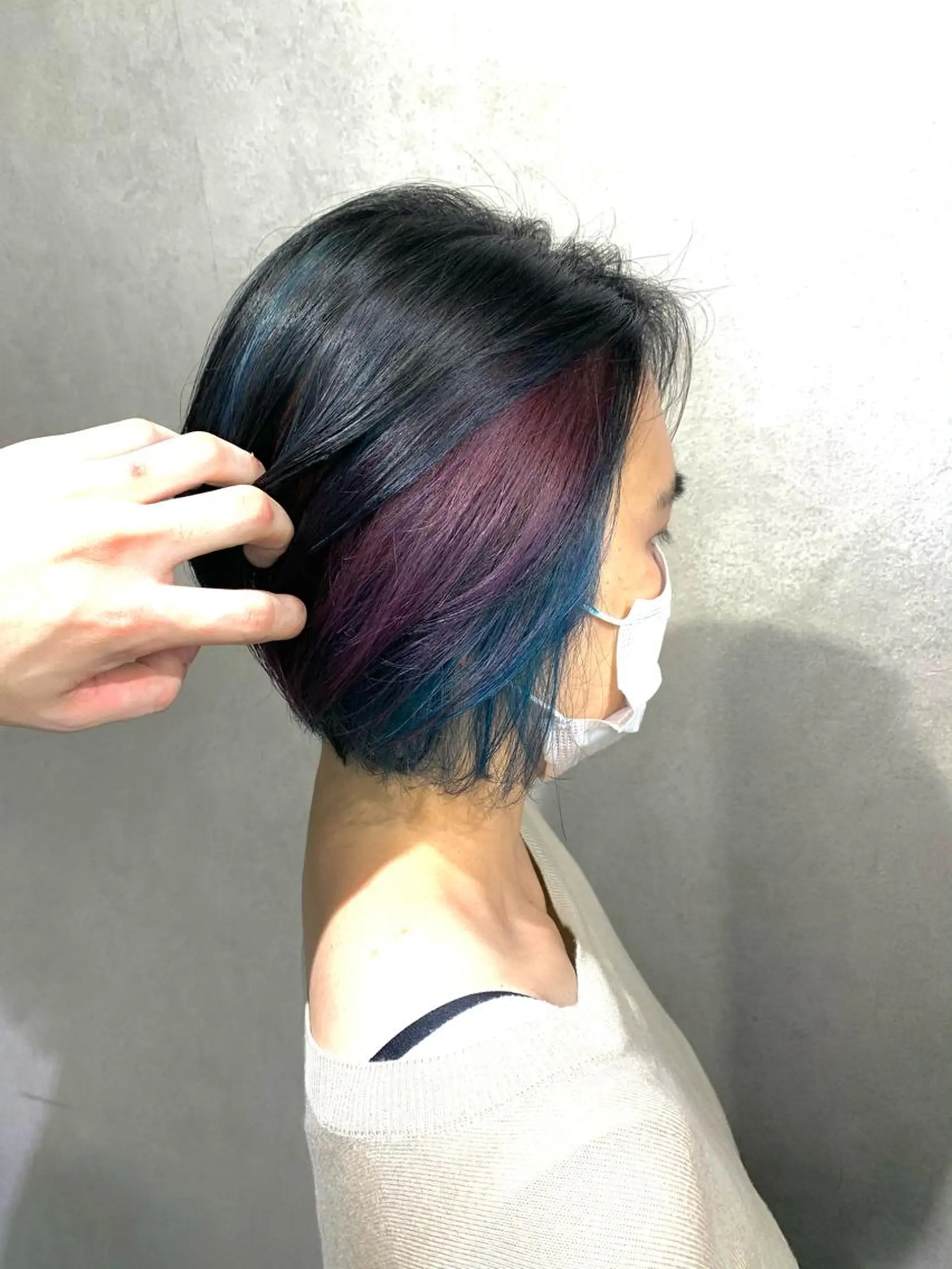 ショート パープルカラー ハイライト レイヤーカット ヘアカラー トリートメント ひばりヶ丘美容室 ✂︎藤原珠輝✂︎のヘアスタイル