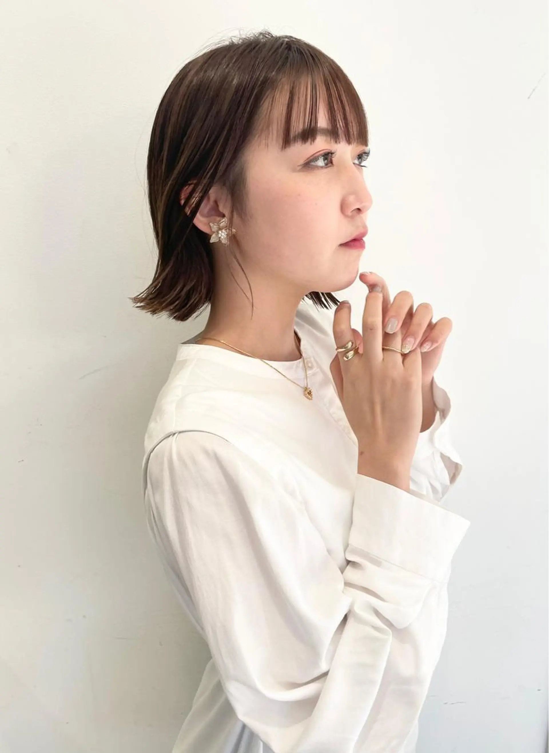 セミロング カラー ブリーチ ケアブリーチ ハイライトカラー ハイライト ブリーチ縮毛矯正 ハイライト/石田悠斗のヘアスタイル