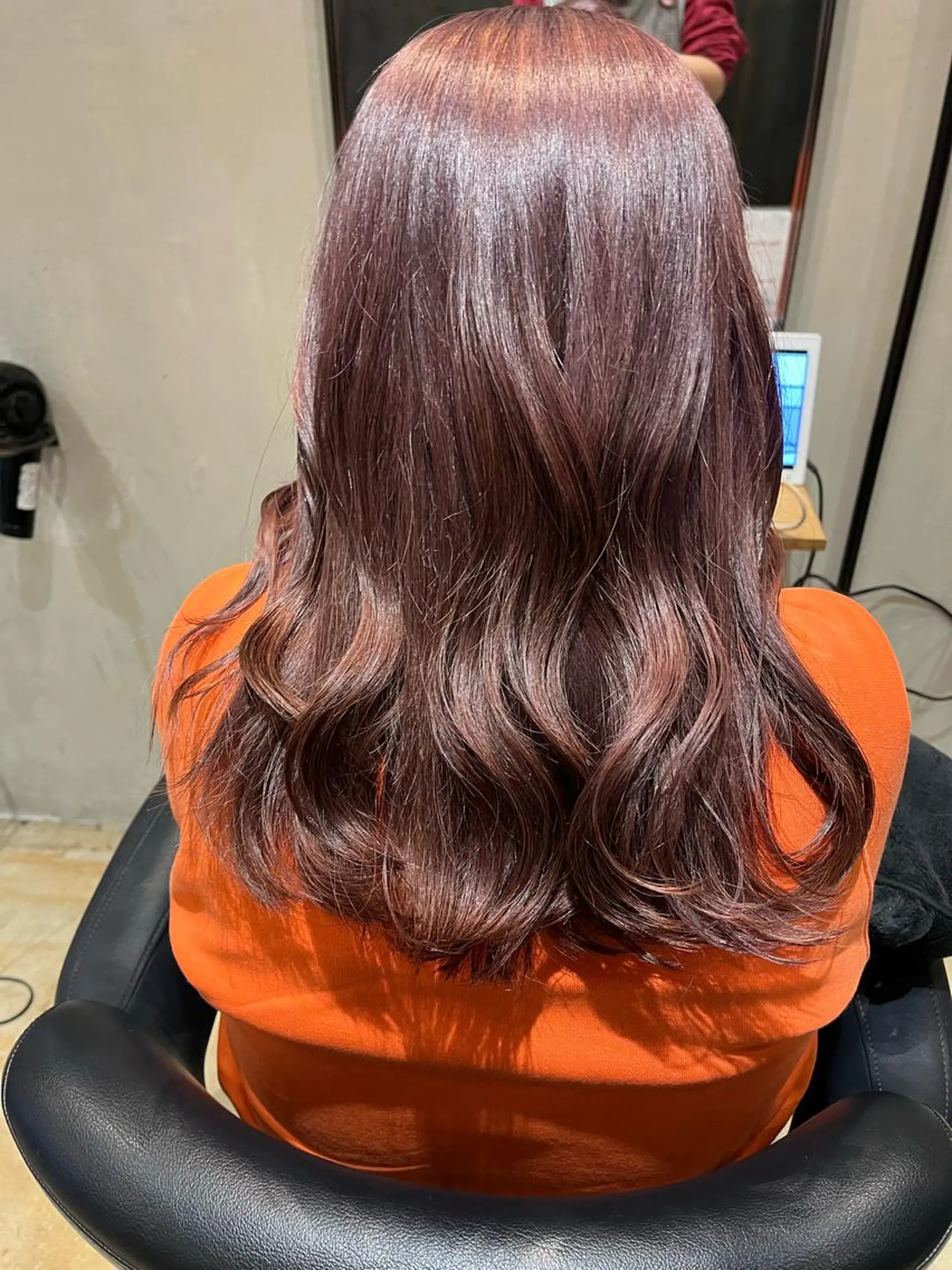 カラー ブリーチ ブラウンカラー ピンクカラー えんぐちとも／透明感 カラー／博多ボブのヘアスタイル