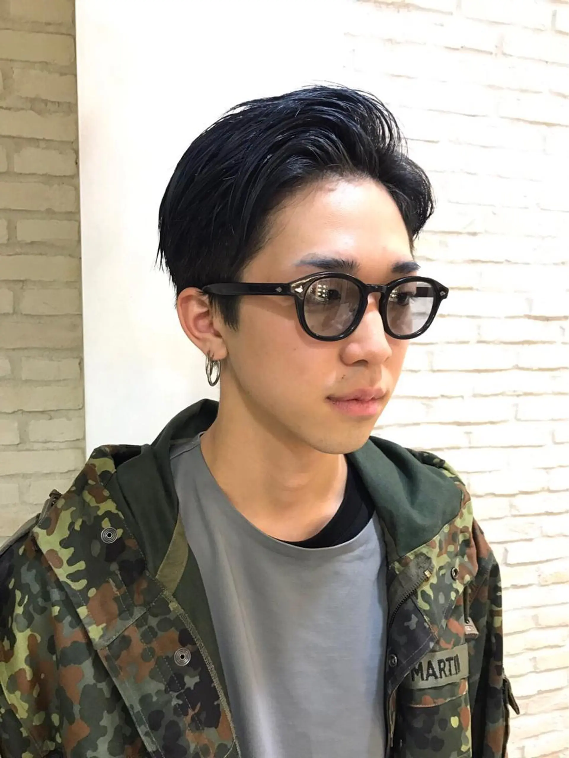 カラー メンズ ブルーカラー ネイビーカラー 平内 賢人のヘアスタイル