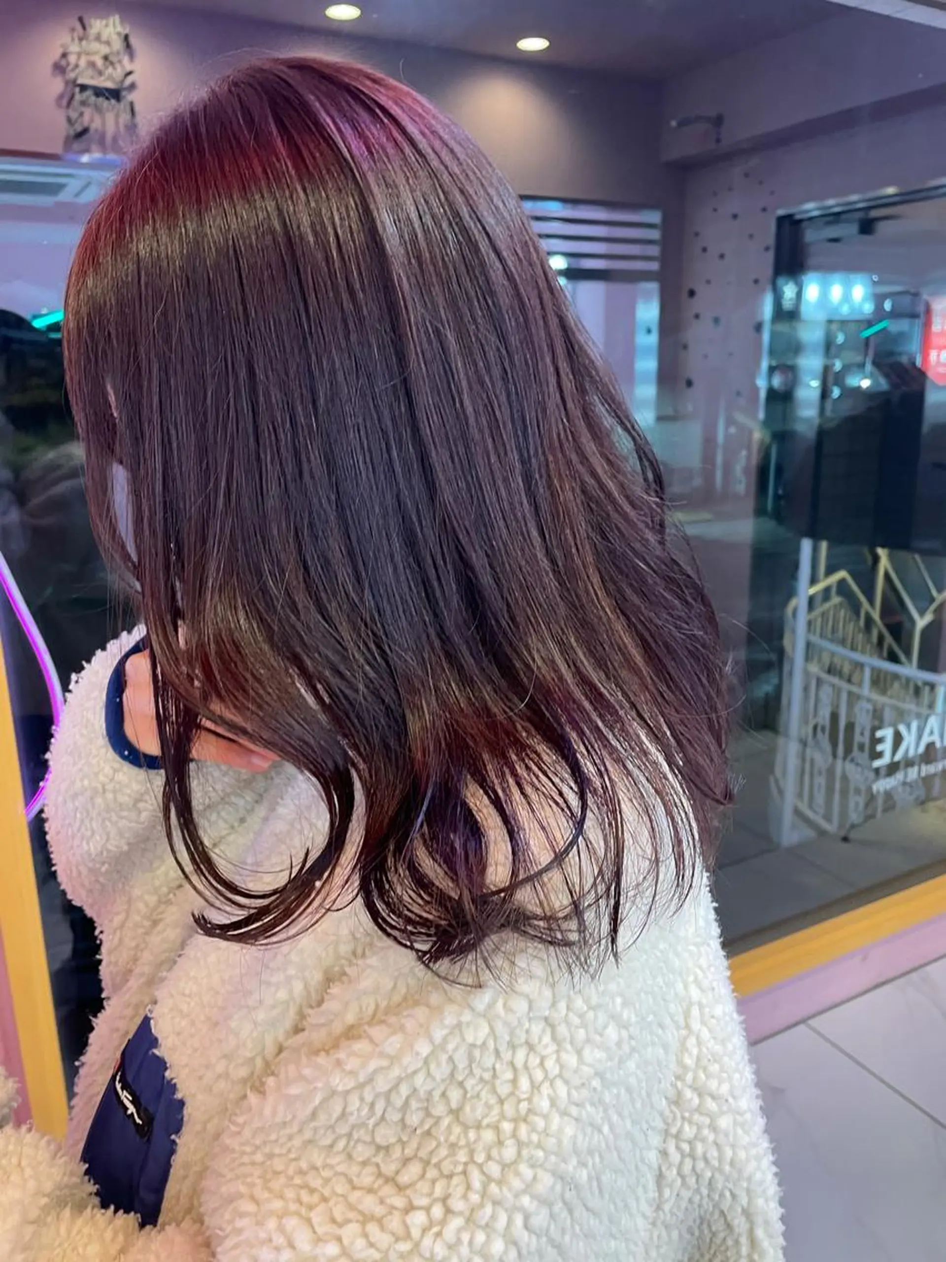セミロング カラー ブリーチ ブリーチなしカラー パープルカラー 心斎橋/ブリーチ minamiのヘアスタイル