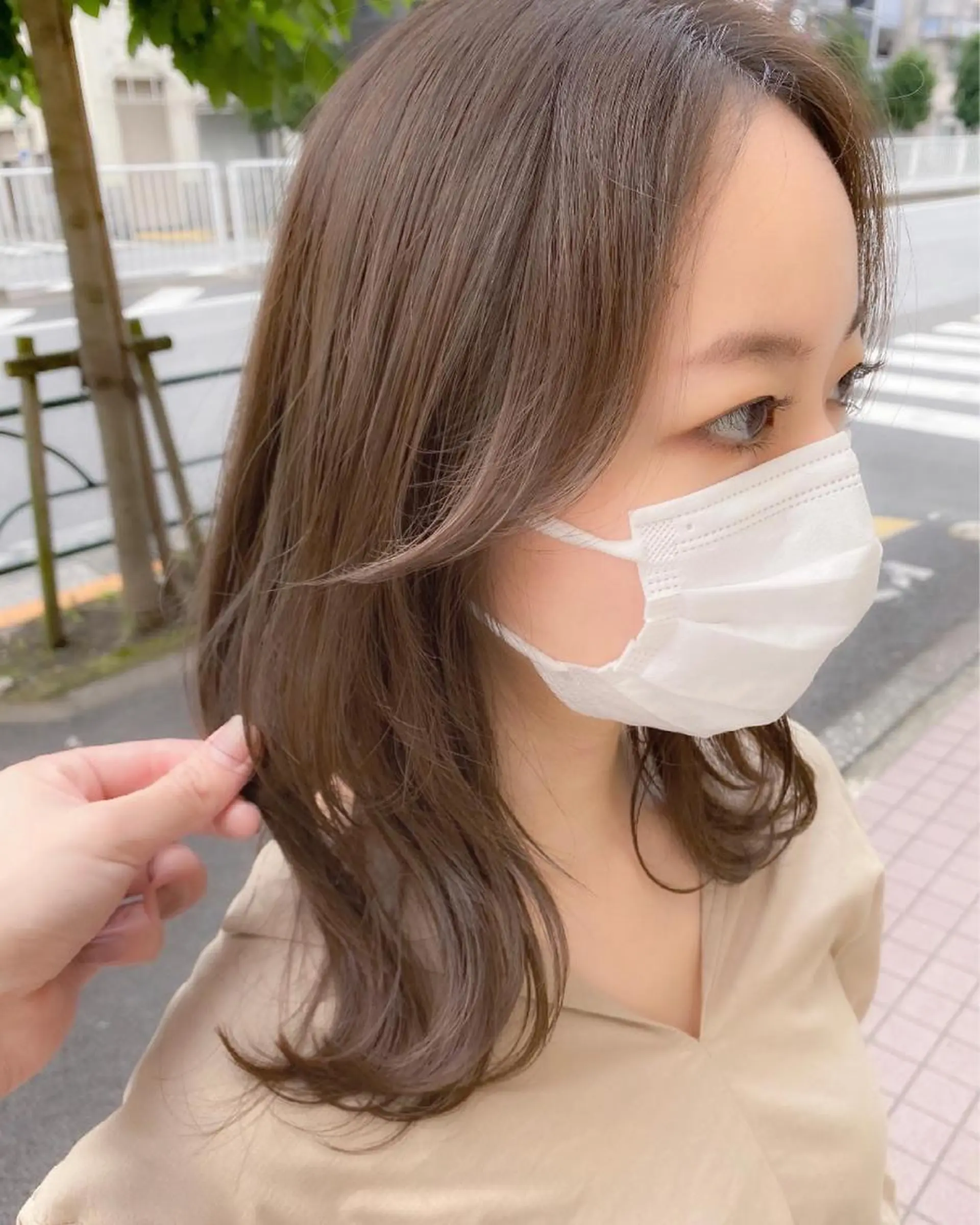 ミディアム カラー パーマ ヘアアレンジ 🇰🇷韓国レイヤー 錦糸町【北山謙三】のヘアスタイル