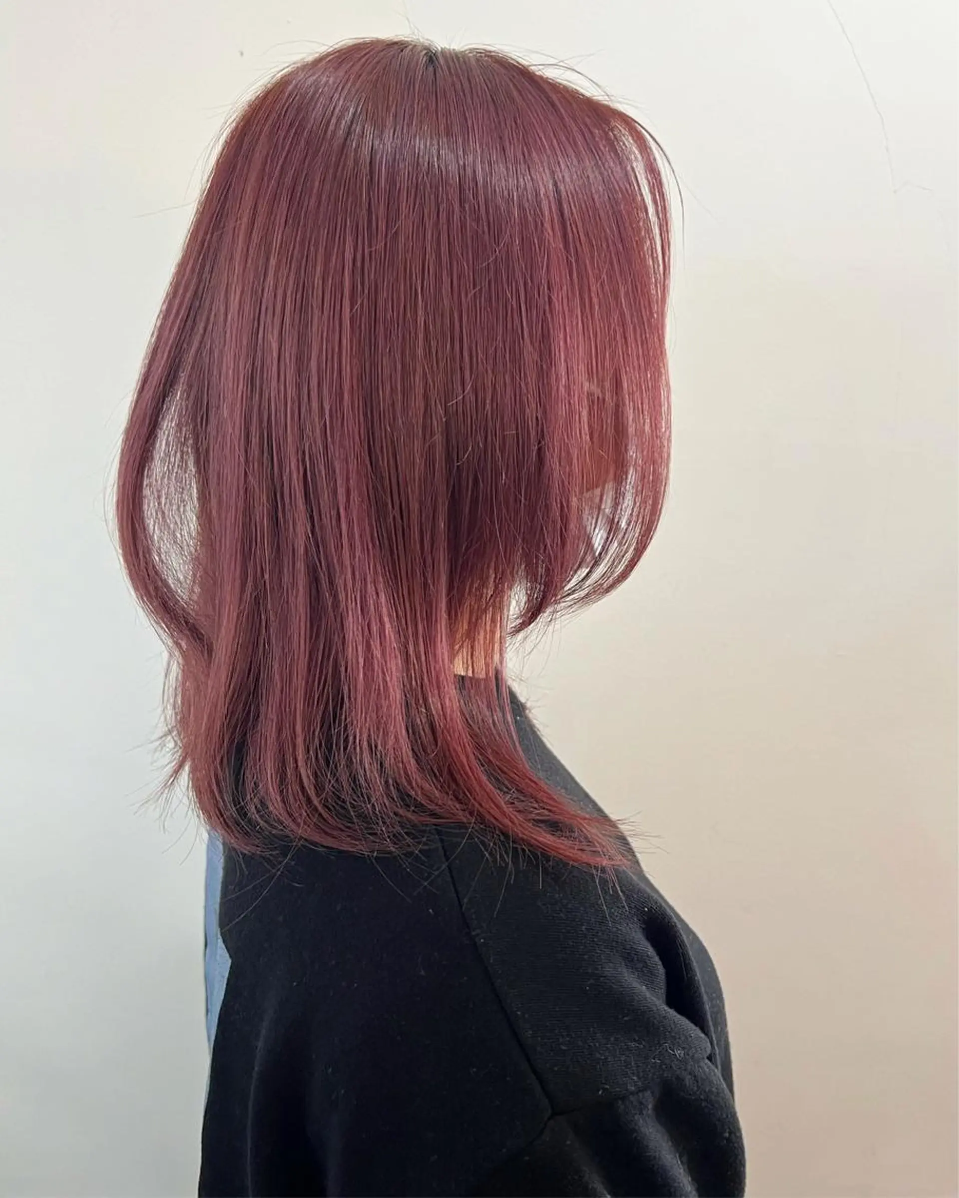 ミディアム カラー ピンクカラー カット ヘアカラー トリートメント フラム所属・WATANABE MISAKIのヘアスタイル