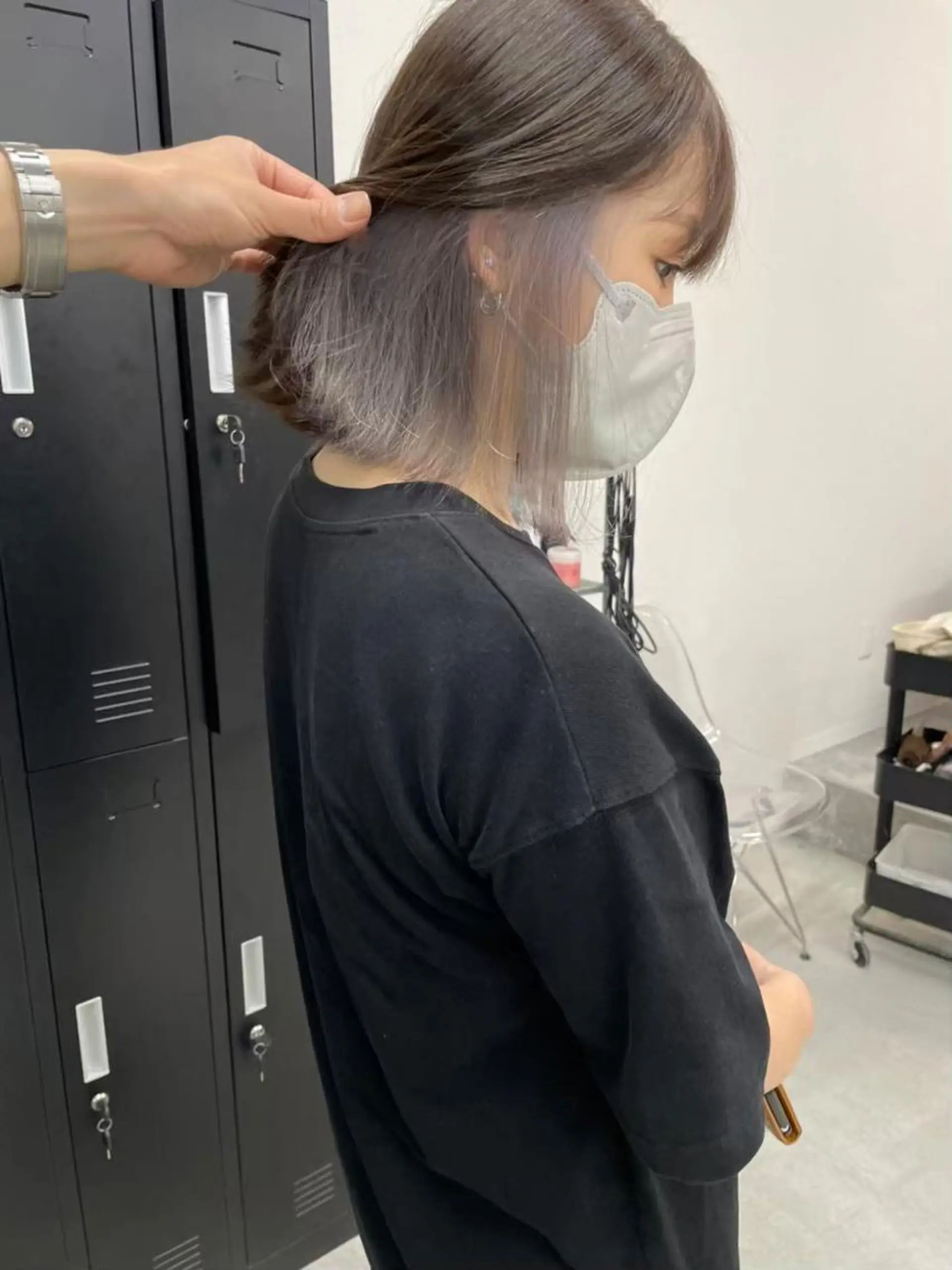 セミロング カラー パーマ ヘアアレンジ ネイル マツエク・マツパ アイブロウ ショートボブ セミロングパーマ バレイヤージュ ブリーチ ケアブリーチ カラー特化サロン大阪 ルービック江坂/新城のヘアスタイル