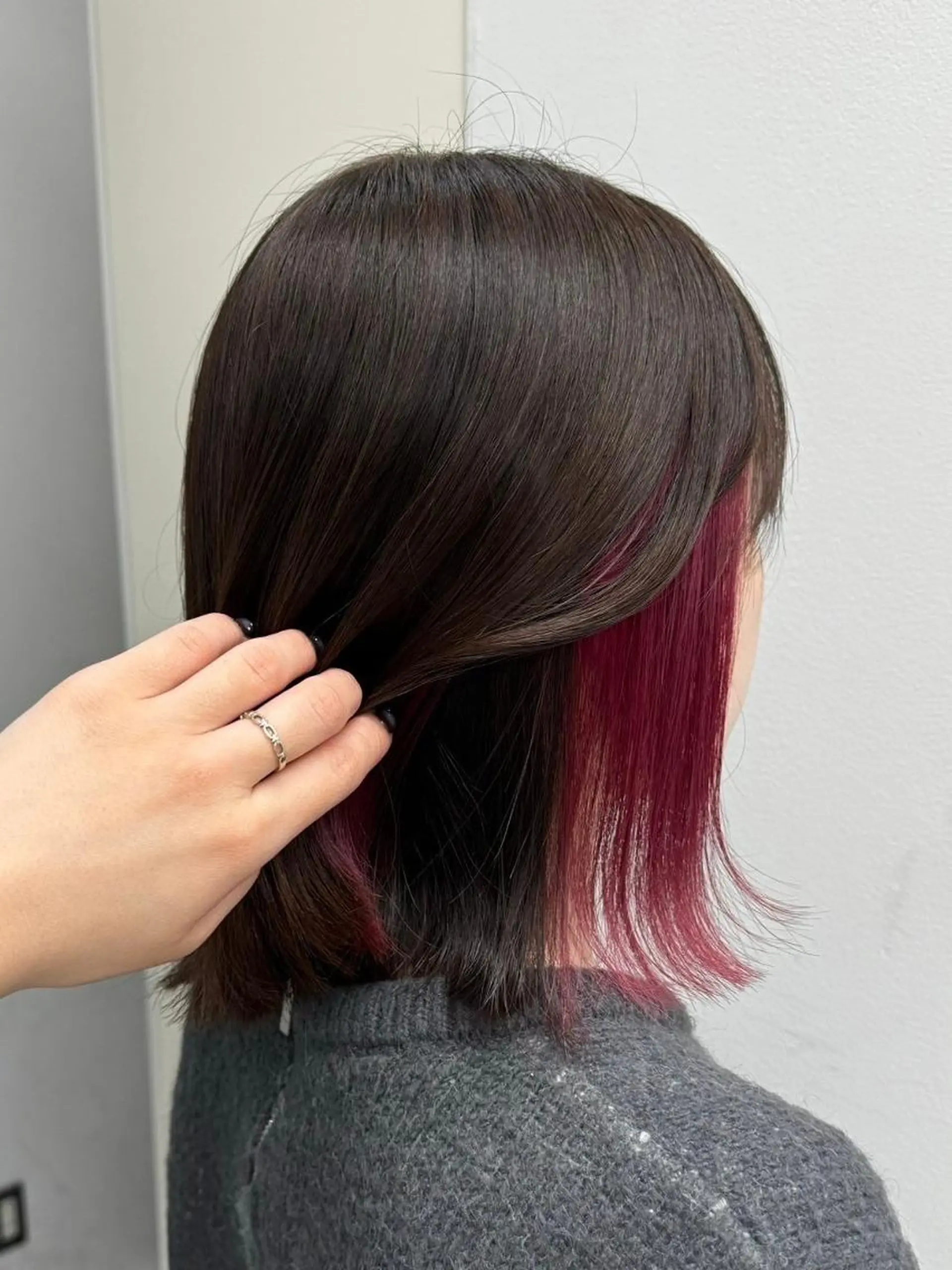 ミディアム アッシュ ボブ 髪質改善 【公式】amble luxe 中野のヘアスタイル