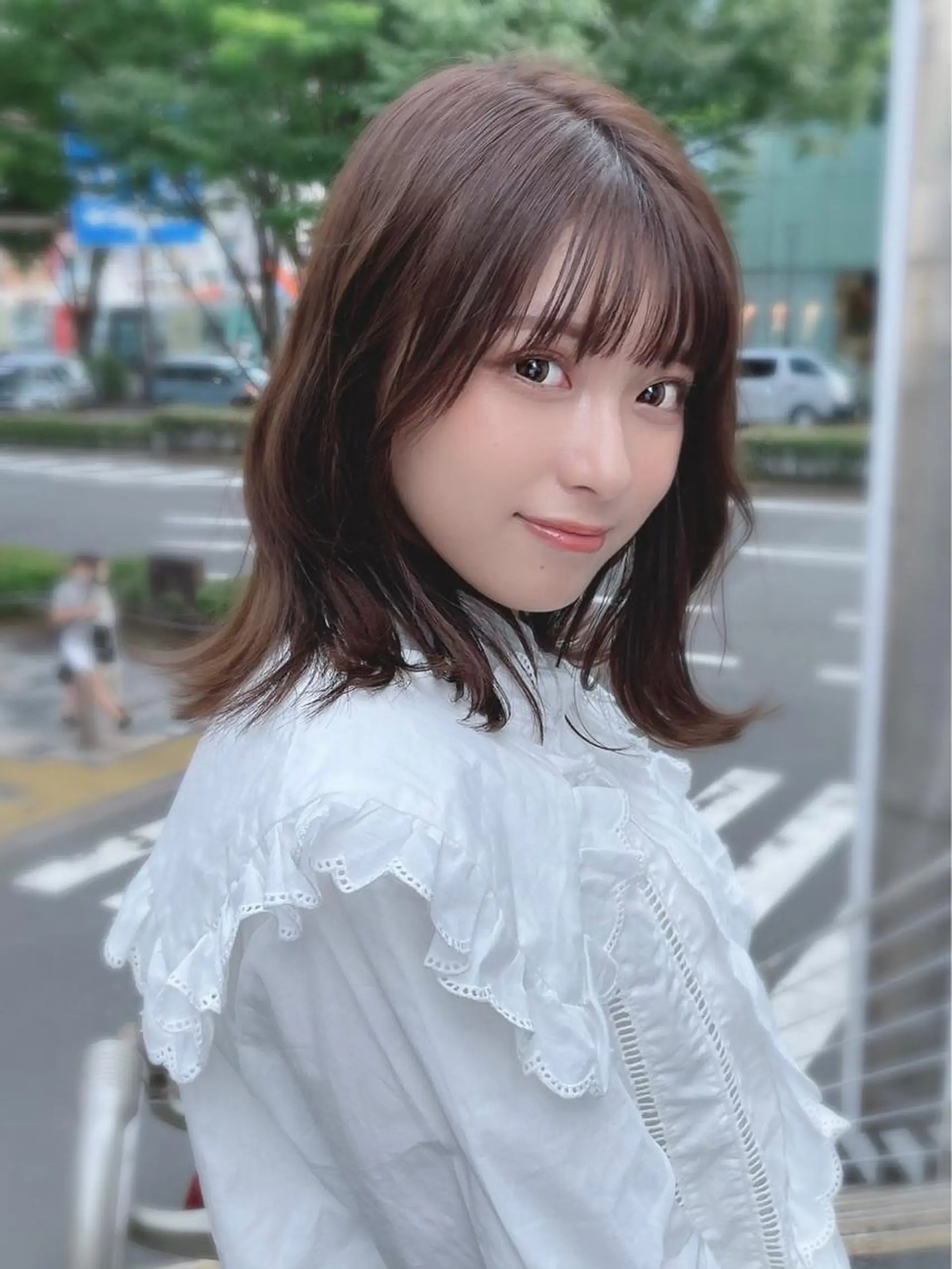セミロング カラー パーマ ヘアアレンジ 【公式】amble luxe池袋東口💛のヘアスタイル