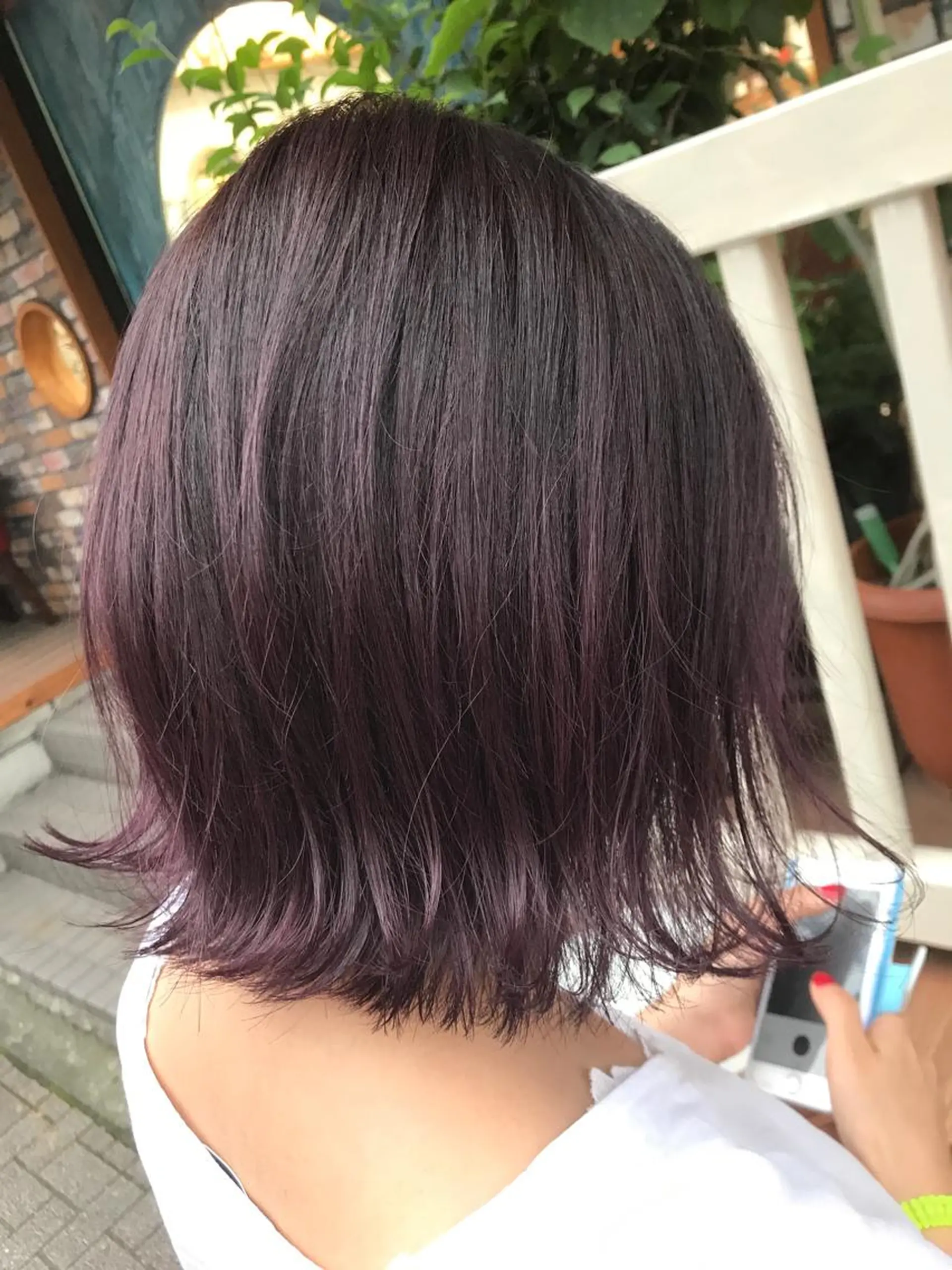 ミディアム カラー ブリーチ ピンクカラー バイオレットカラー 平尾 拓也のヘアスタイル