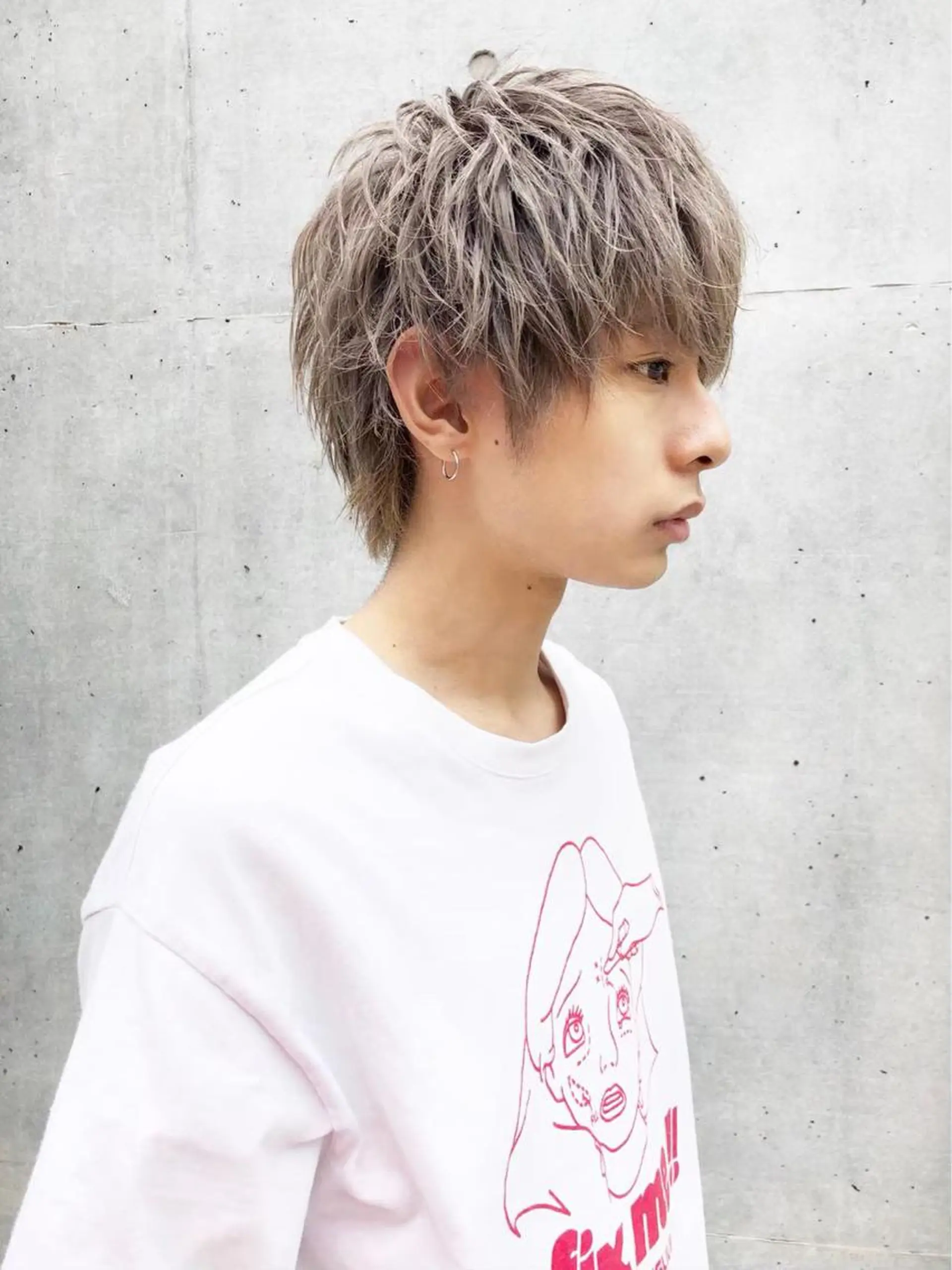 ショート パーマ メンズ 🪞ハイトーン🪞 🤍waka🤍のヘアスタイル