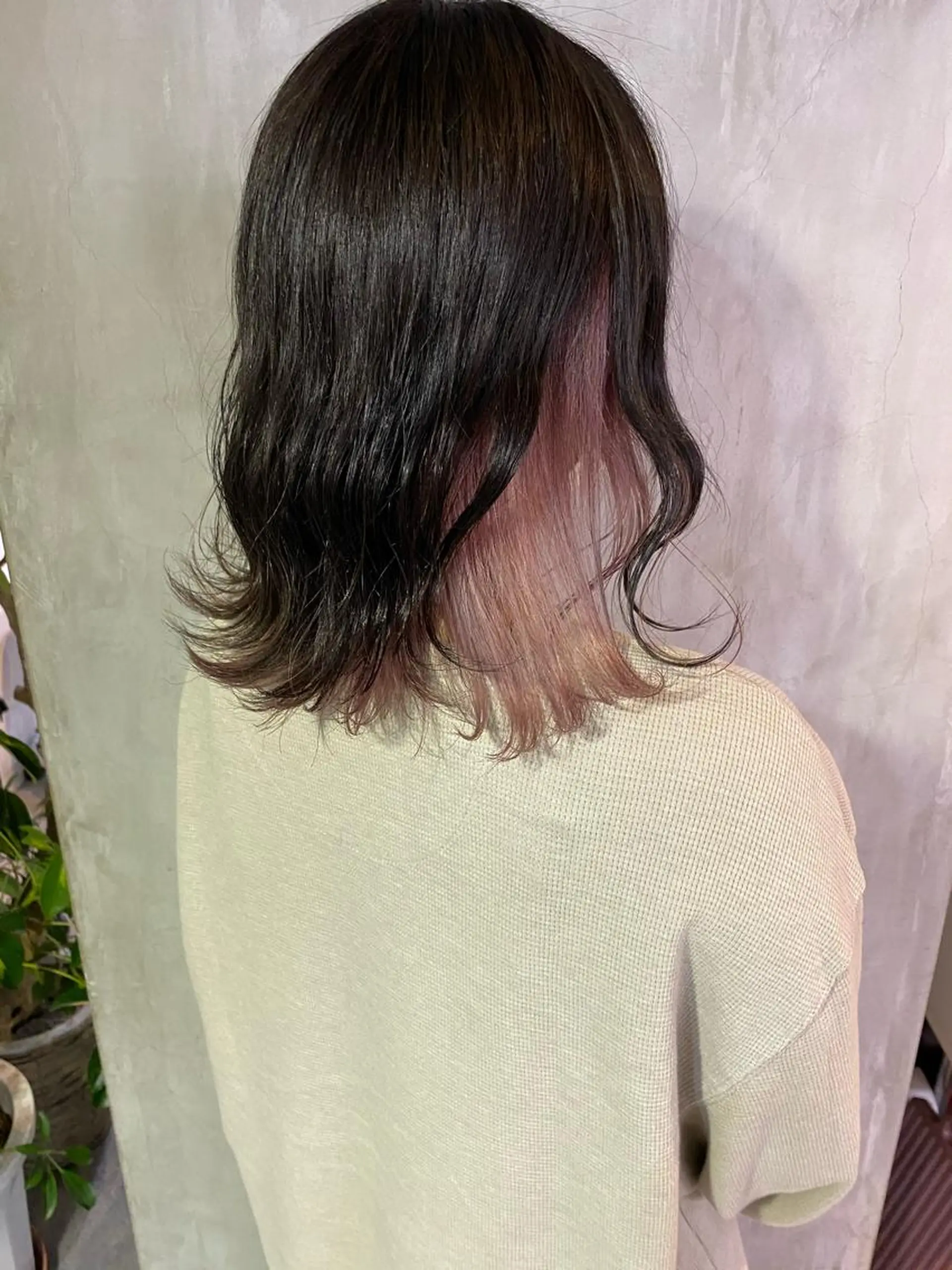 ミディアム カラー ヘアアレンジ 切りっぱなしボブ/ デザインカラー店長のヘアスタイル