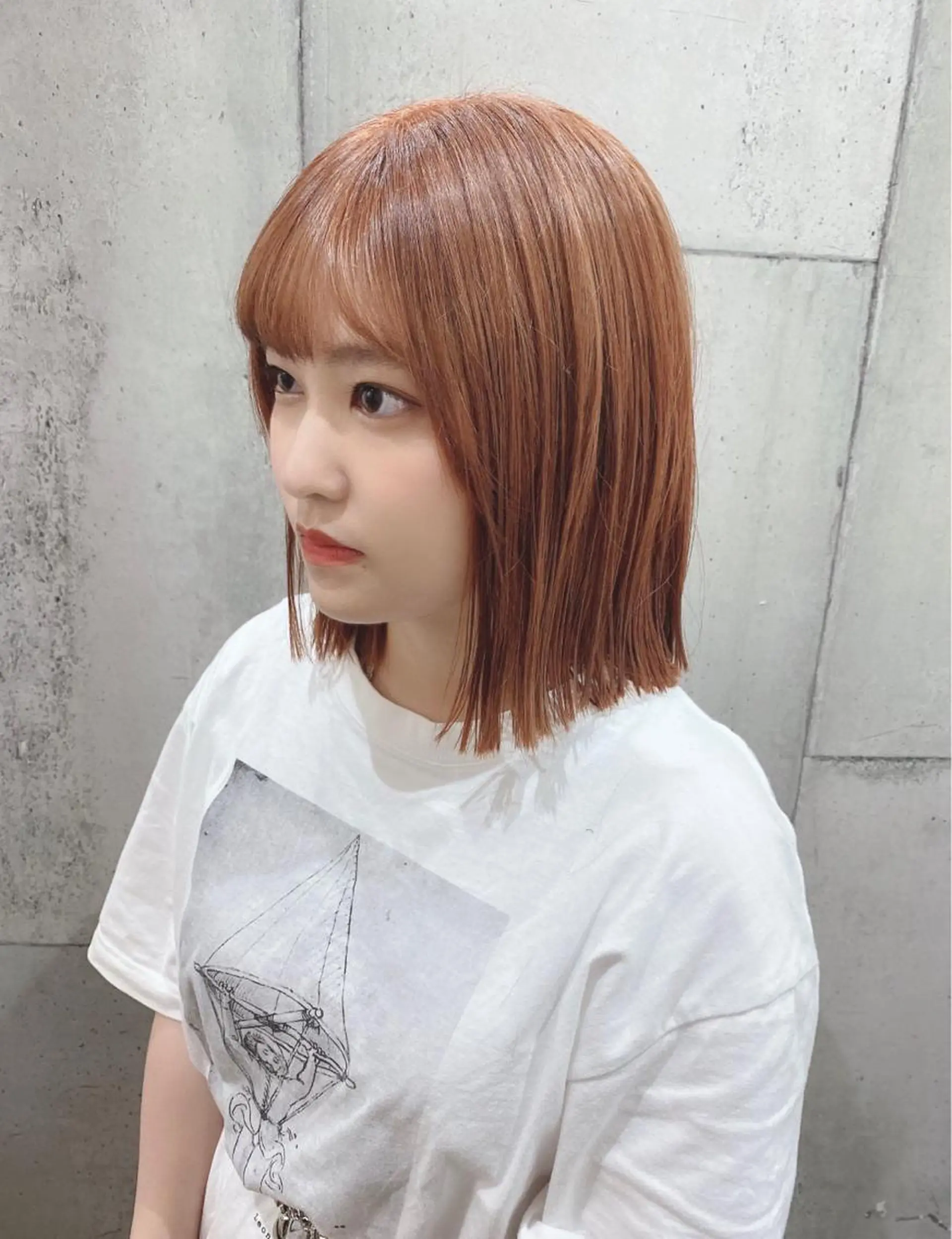 ミディアム カラー ベージュカラー オレンジ オレンジベージュ hair  space Atoz所属・東 寛道のヘアスタイル