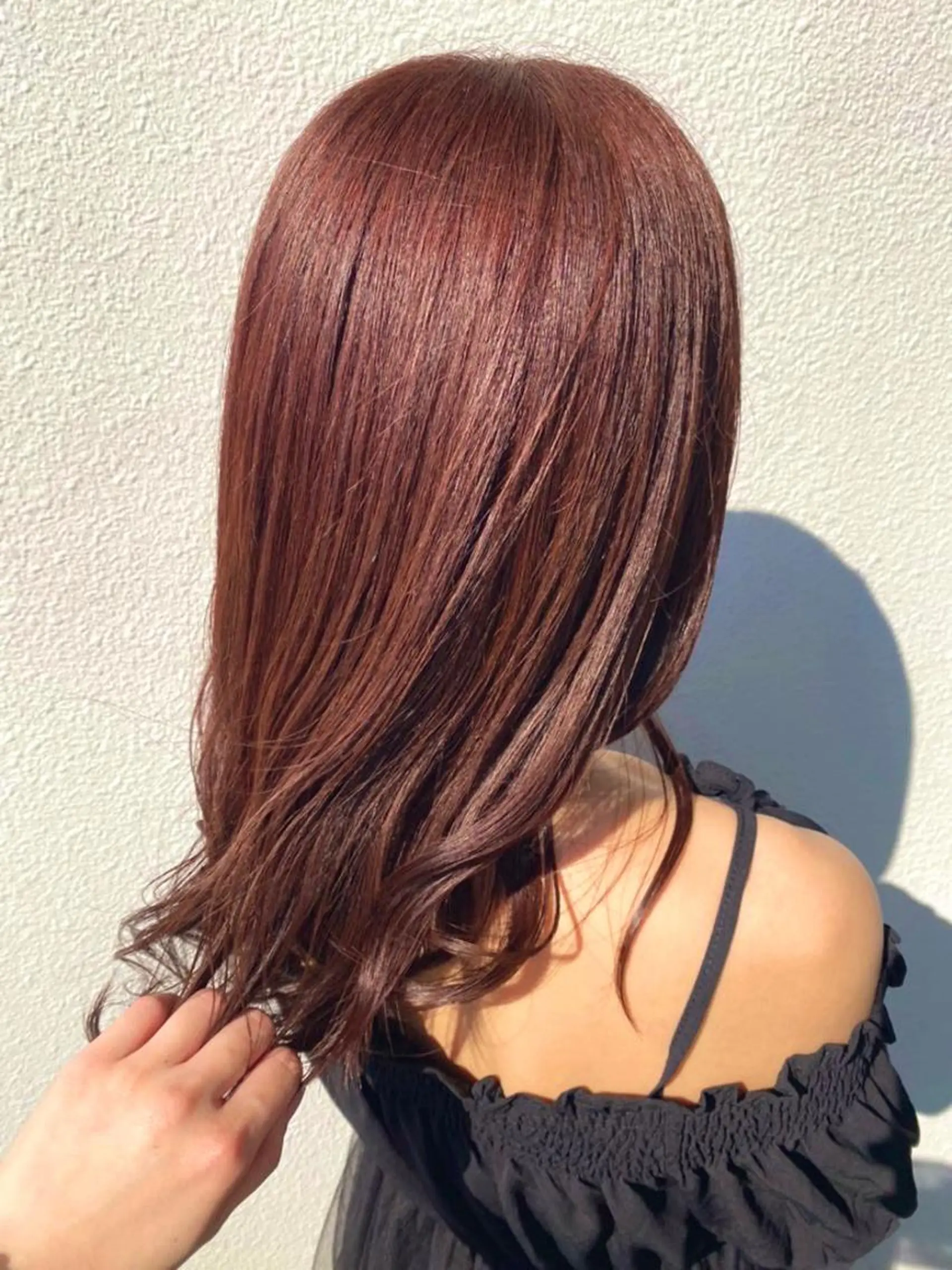 ミディアム カラー ブリーチ 透明感カラー グレージュ ブリーチなしカラー ピンクカラー カット ヘアカラー トリートメント 博多美容室♡ 髪質改善/艶カラーのヘアスタイル