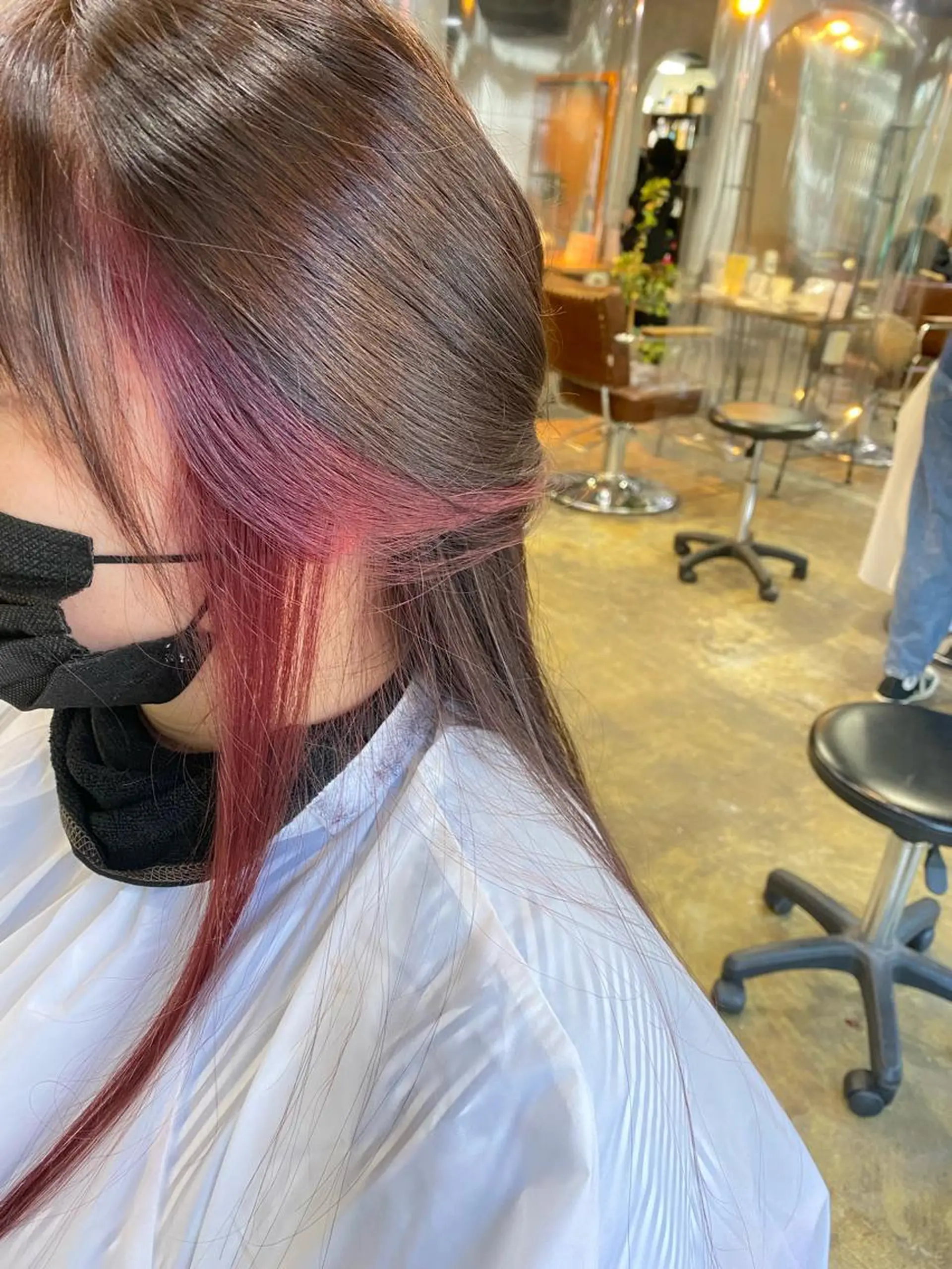 ロング カラー ブリーチ インナーカラー ピンクカラー ヘアカラー 🌙𝑳𝑼𝑵𝑨 工藤/メンズカット✂のヘアスタイル