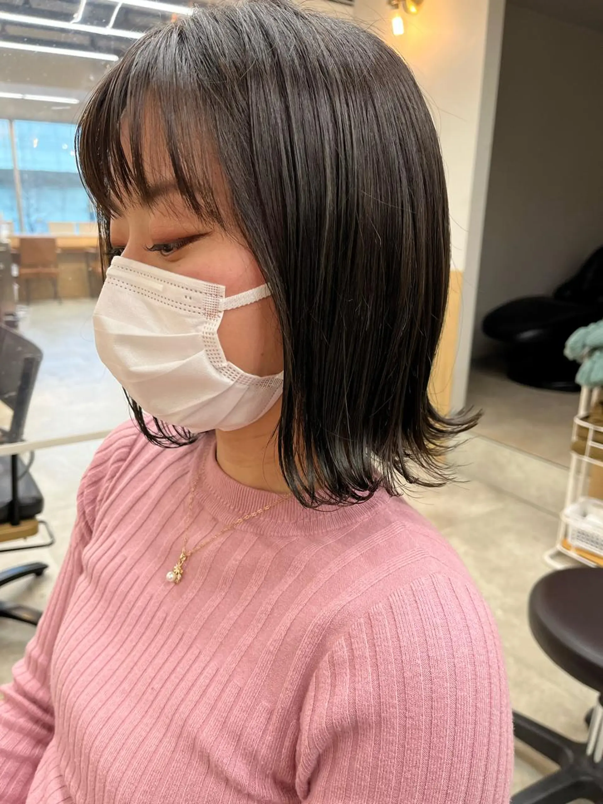 ミディアム カラー パーマ Riposo.所属・✨似合わせカラー✨ 奈須晴香のヘアスタイル