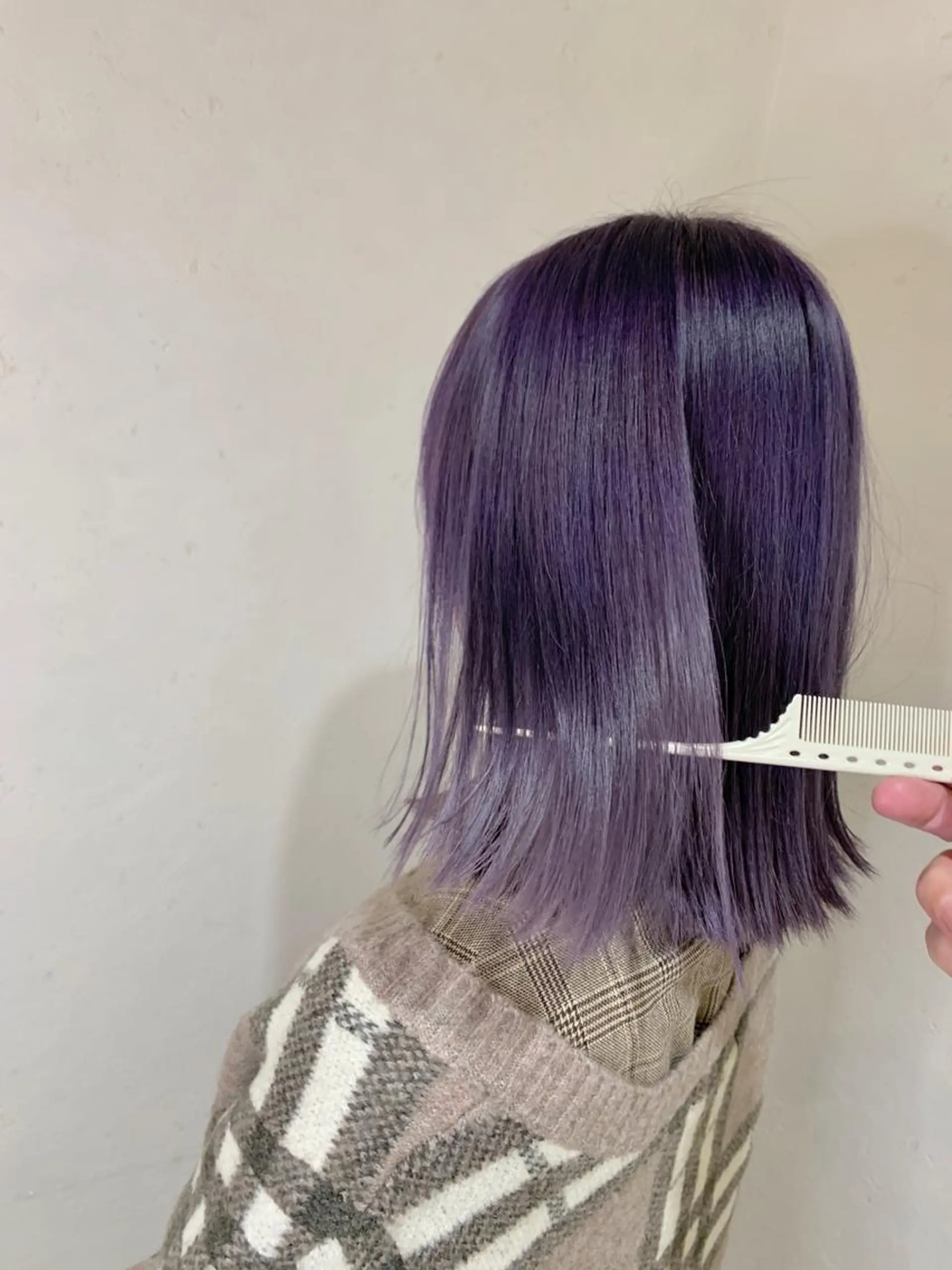 セミロング カラー パーマ ヘアアレンジ アディクシーカラー ブリーチ ケアブリーチ グレージュ パープルカラー ヘアカラー トリートメント filo byFeria渋谷所属・縮毛矯正/美髪 髪質改善/石田幸輔のヘアスタイル
