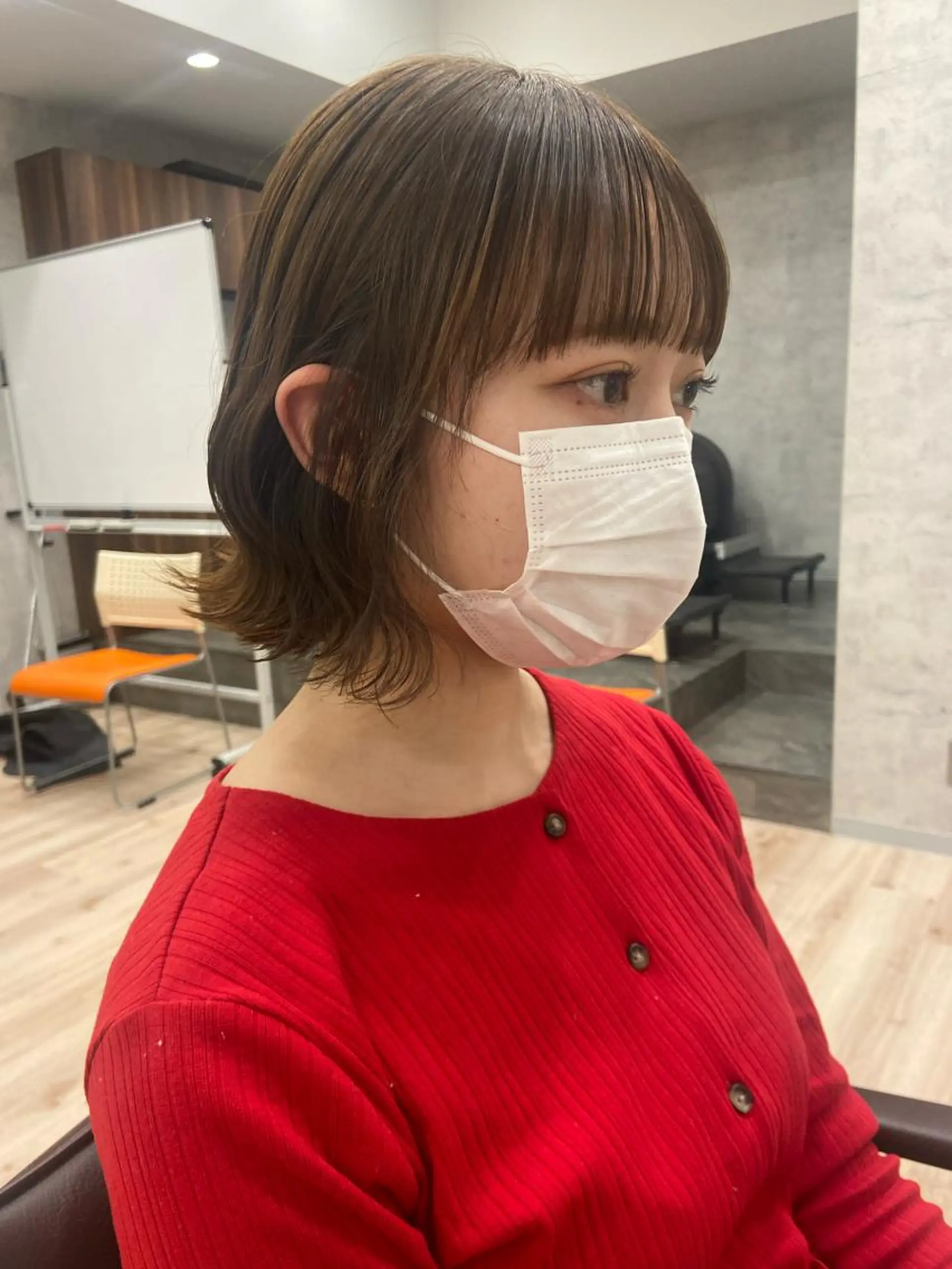 ミディアム カラー 切りっぱなしボブ 透明感カラー ボブ 🪽似合わせカラー RENA.🪽🩶のヘアスタイル