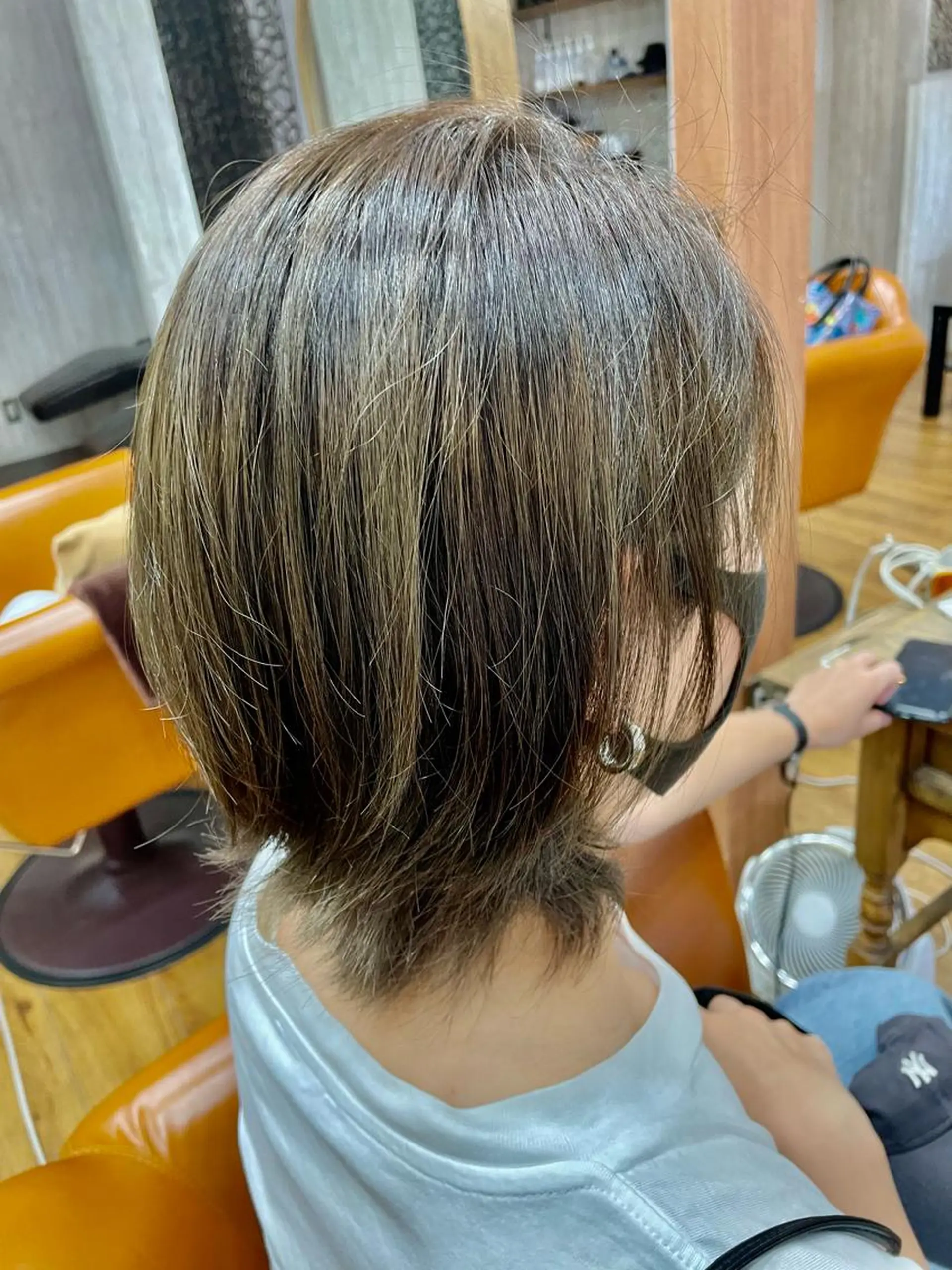 ミディアム カラー ハイライトカラー ハイライト 美容室 Jフィドルファドル所属・わきた かずなのヘアスタイル