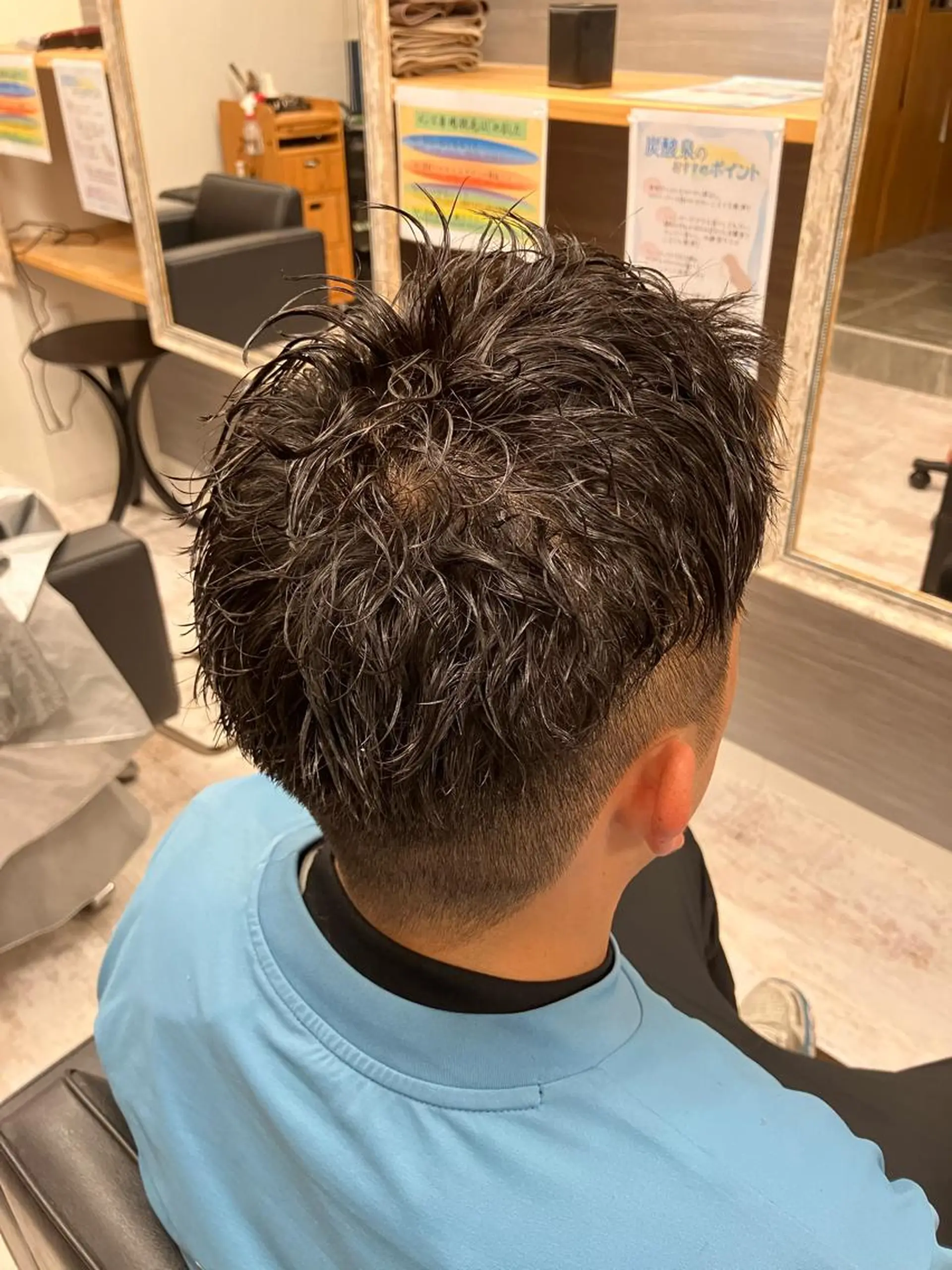 パーマ メンズ アイブロウ カット パーマ メンズ特化/パーマ/ フェードWATARUのヘアスタイル