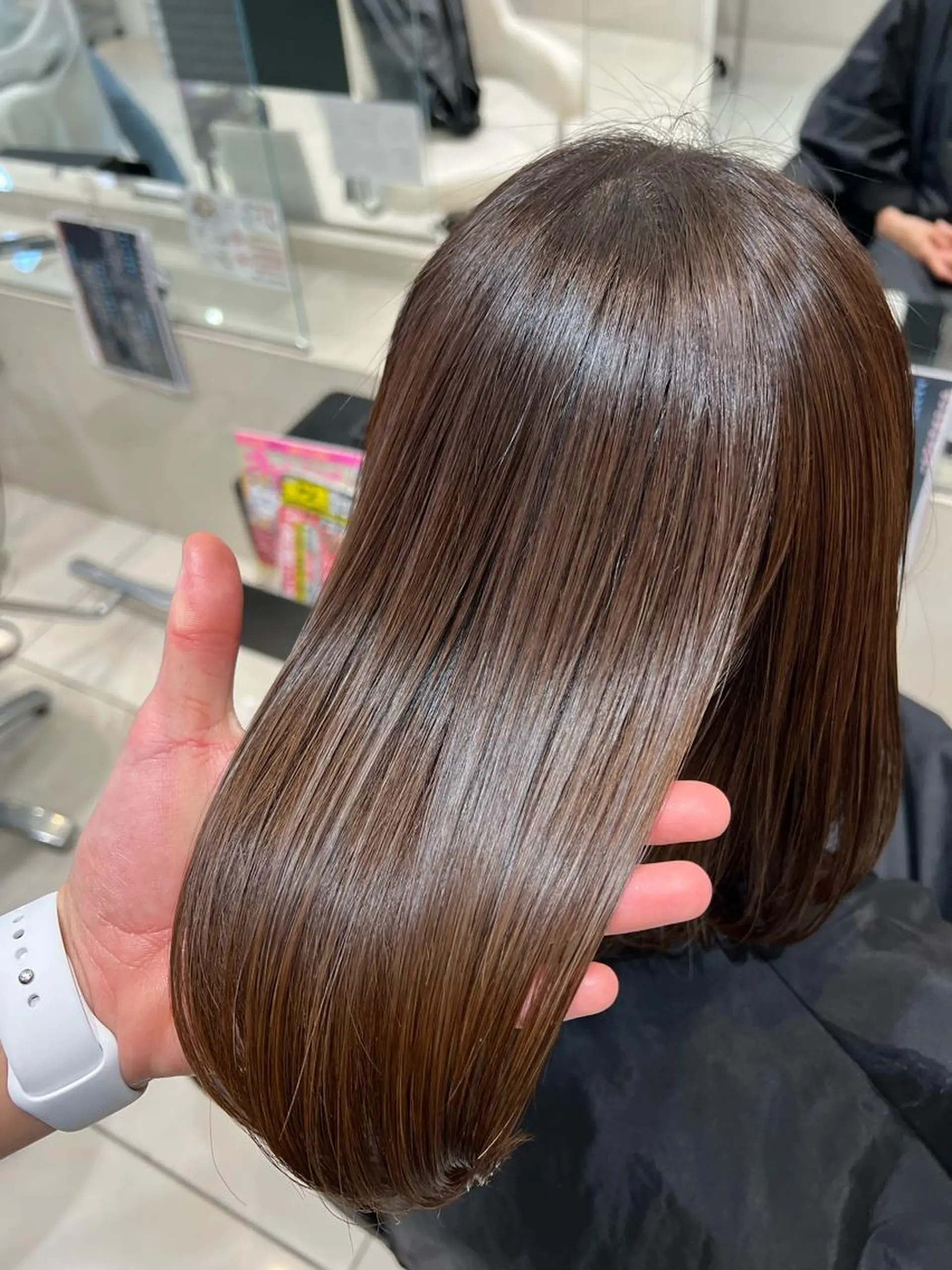 ミディアム 縮毛矯正 AVANCE 深井店所属・👑顔周り韓国風 レイヤーSHUTOのヘアスタイル