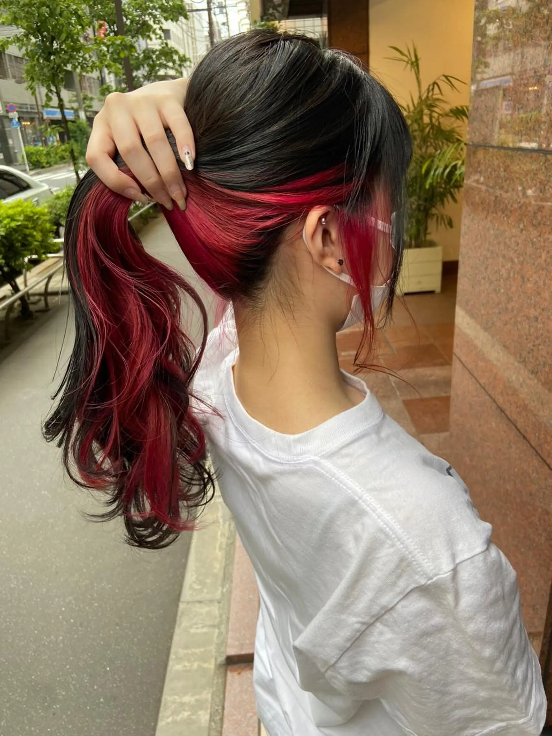 ロング カラー レッドカラー カット ヘアカラー トリートメント amie   水戸所属・レイヤー💧艶髪 💧Syotaのヘアスタイル