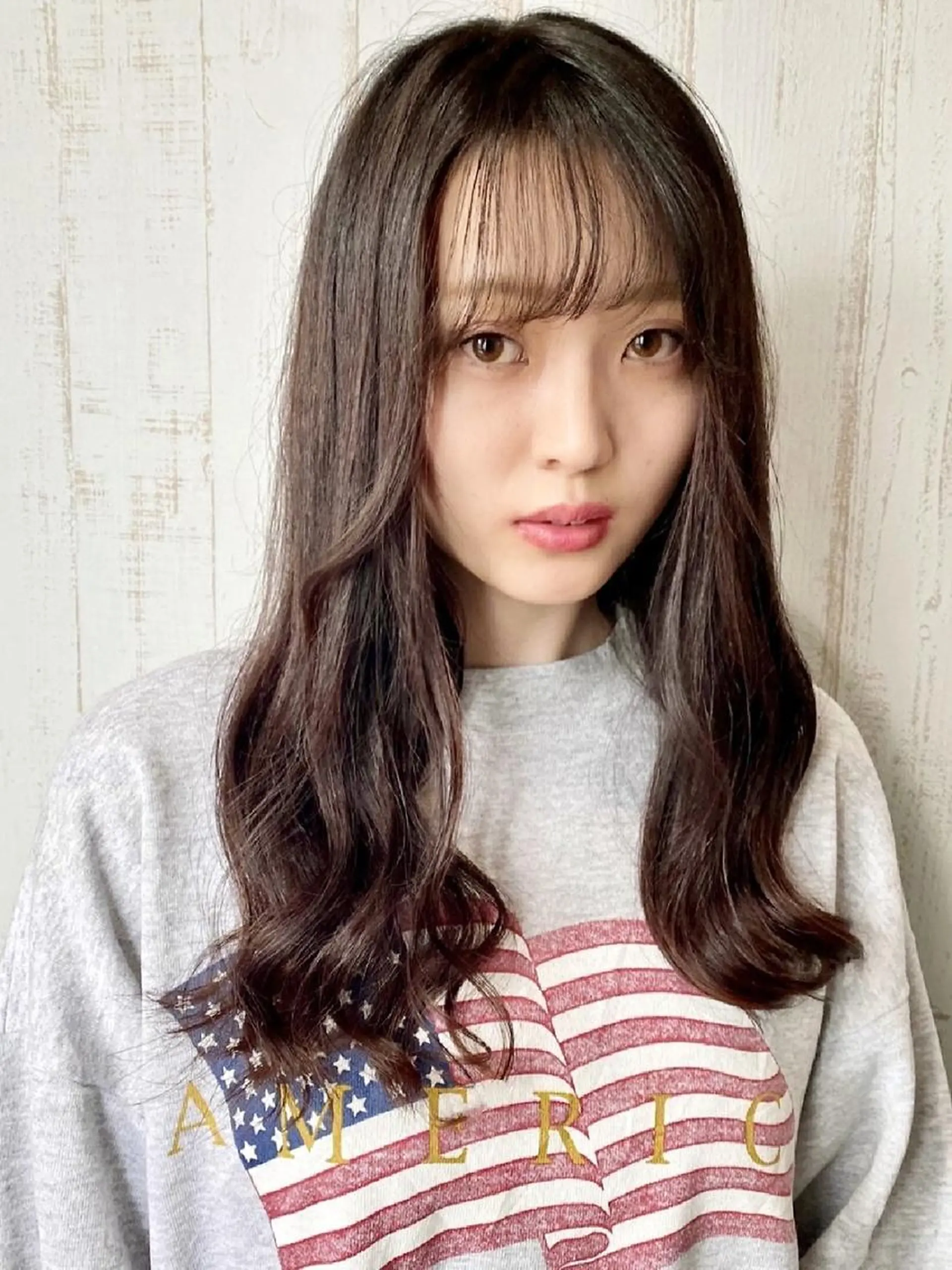 ロング カラー パーマ ヘアアレンジ 大阪レミーエクステ チビ編み込みのヘアスタイル