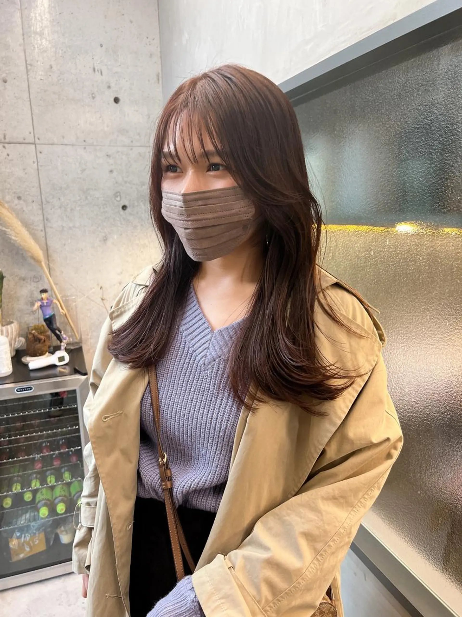 ロング カラー ブリーチ ブラウンカラー ブリーチなしカラー ピンクカラー ピンクブラウン 誰よりも丁寧なカット 🍀小林輝のヘアスタイル