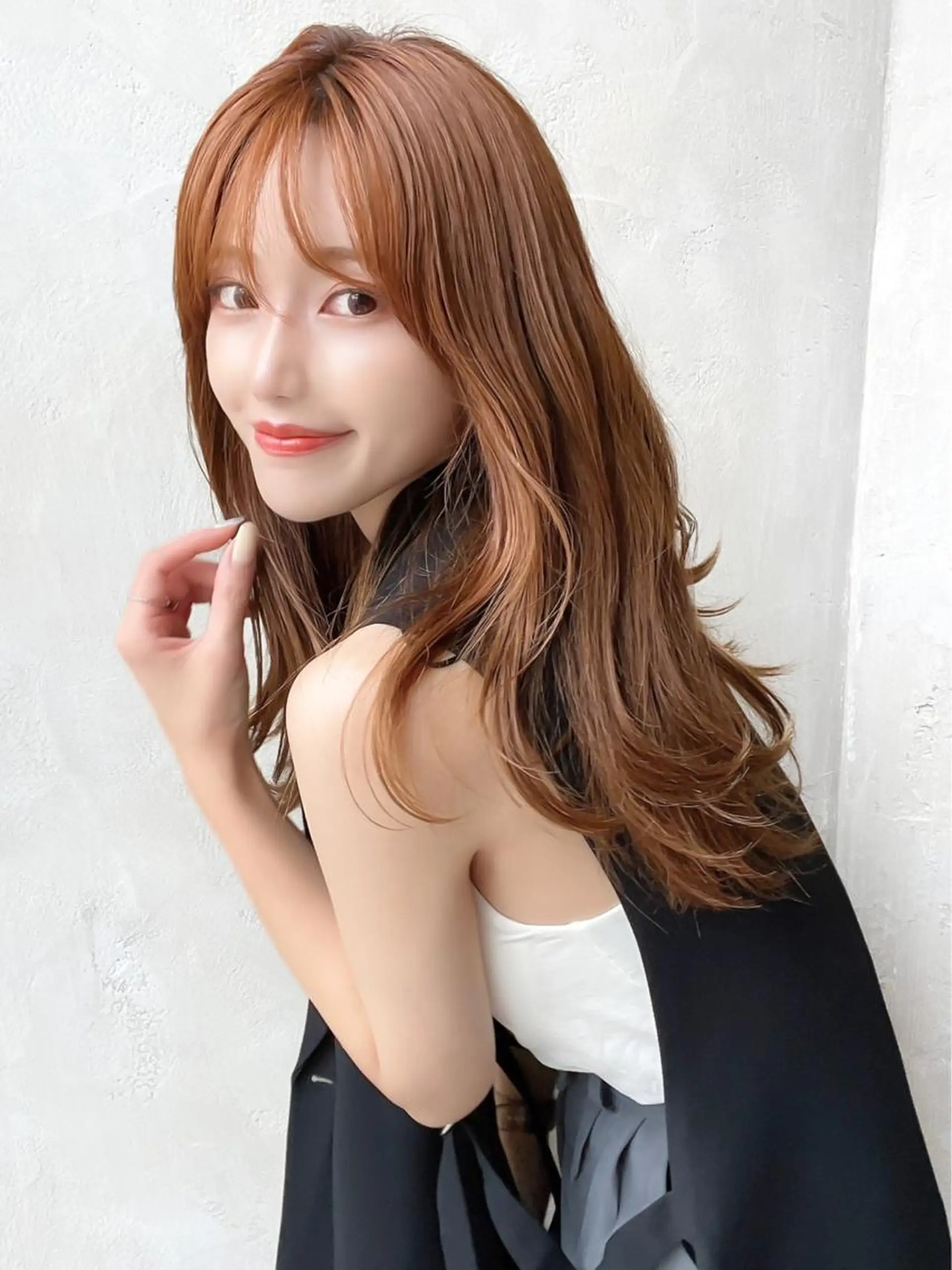 セミロング カラー ベージュカラー ブラウンカラー ブラウンベージュ くびれヘア 顔周りカット カット ヘアカラー トリートメント 顔周り/くびれヘア 韓国ヘア💕風間るなのヘアスタイル