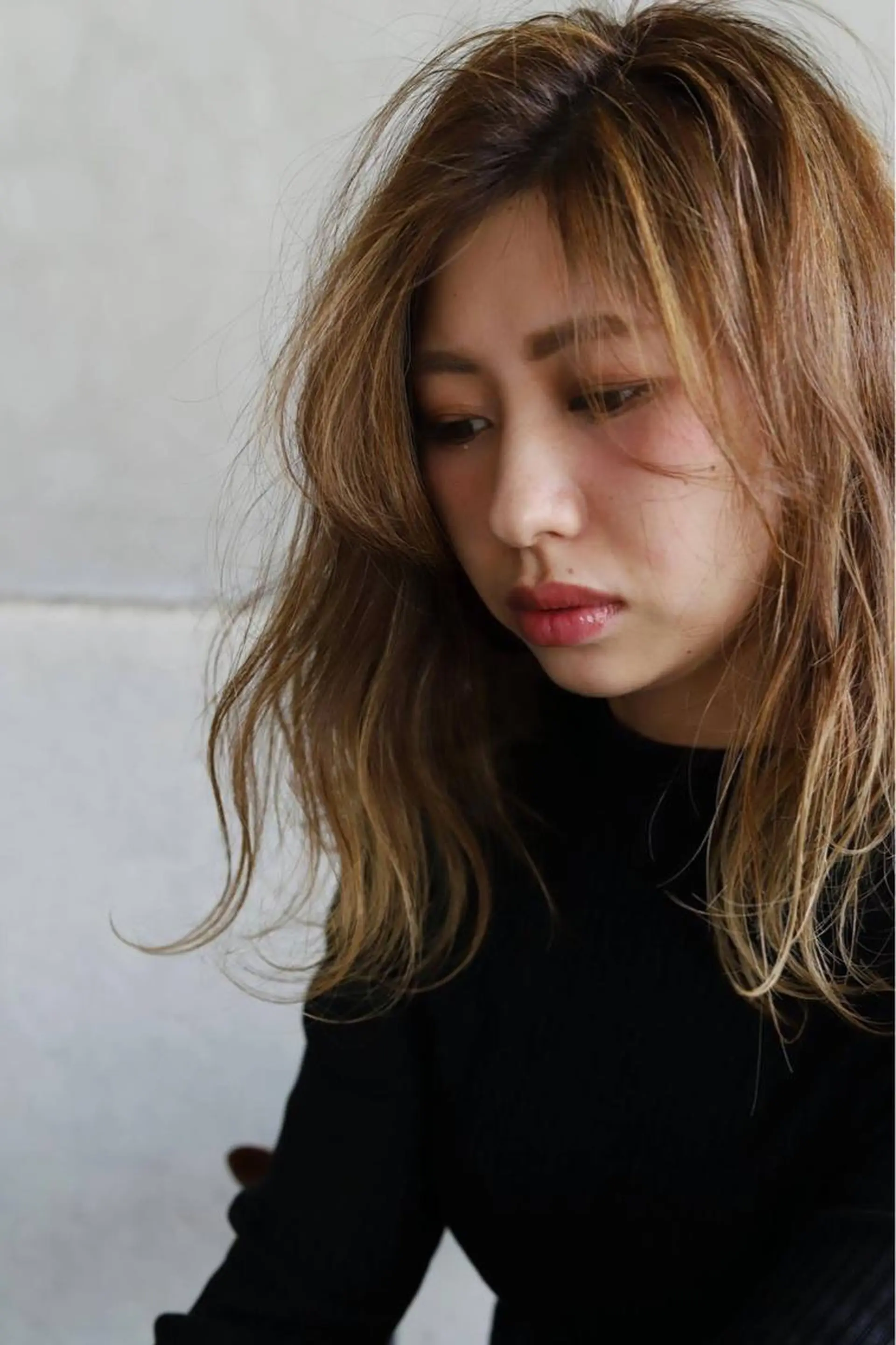 セミロング カット ヘアカラー トリートメント 落合 妙佳のヘアスタイル