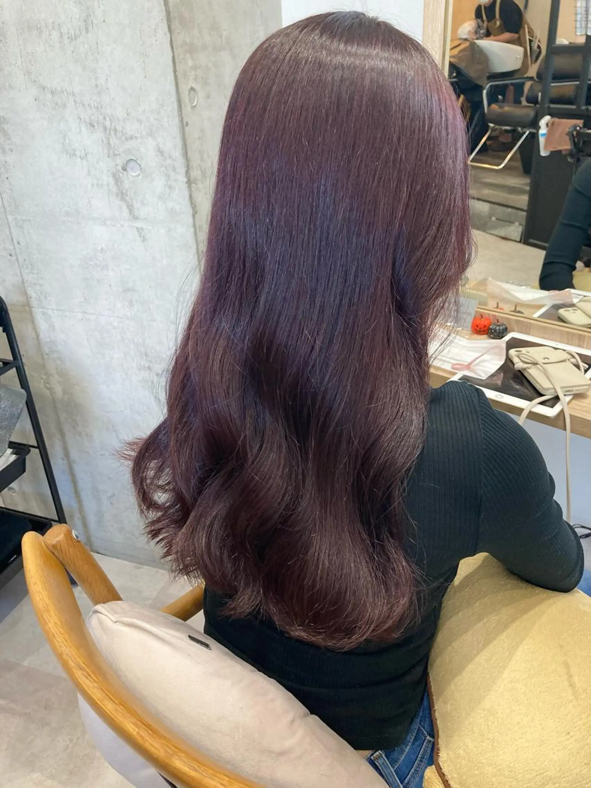 ロング ヘアカラー トリートメント ✨色持ちの良い艶 カラー✨蟹江真世のヘアスタイル