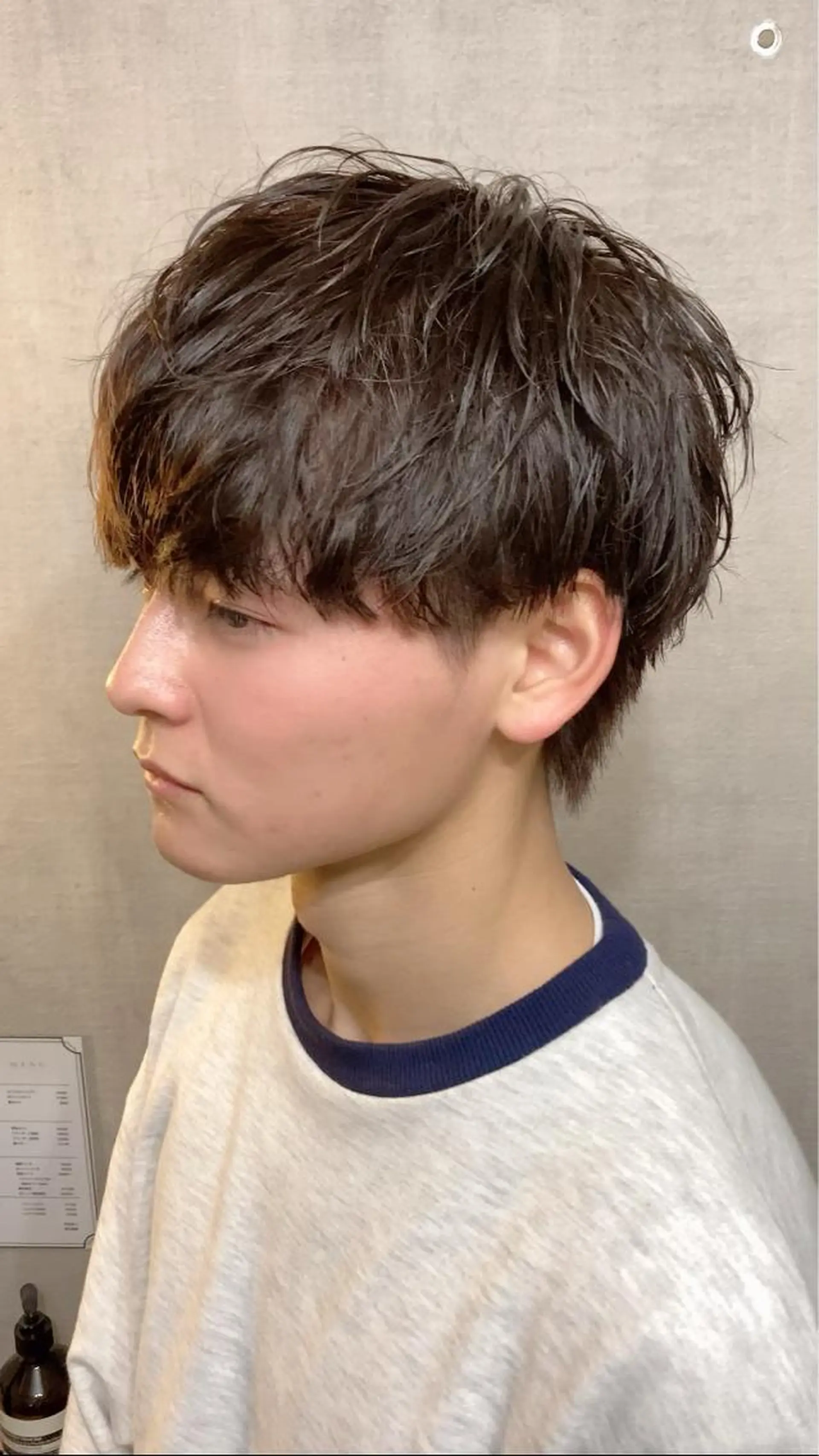 ショート メンズ マッシュウルフ マッシュ 波巻きパーマ メンズウルフカット ウルフカット カット パーマ AUTHENTIC private mens hair salon所属・完全個室マンツーマン メンズサロン草野貴樹のヘアスタイル
