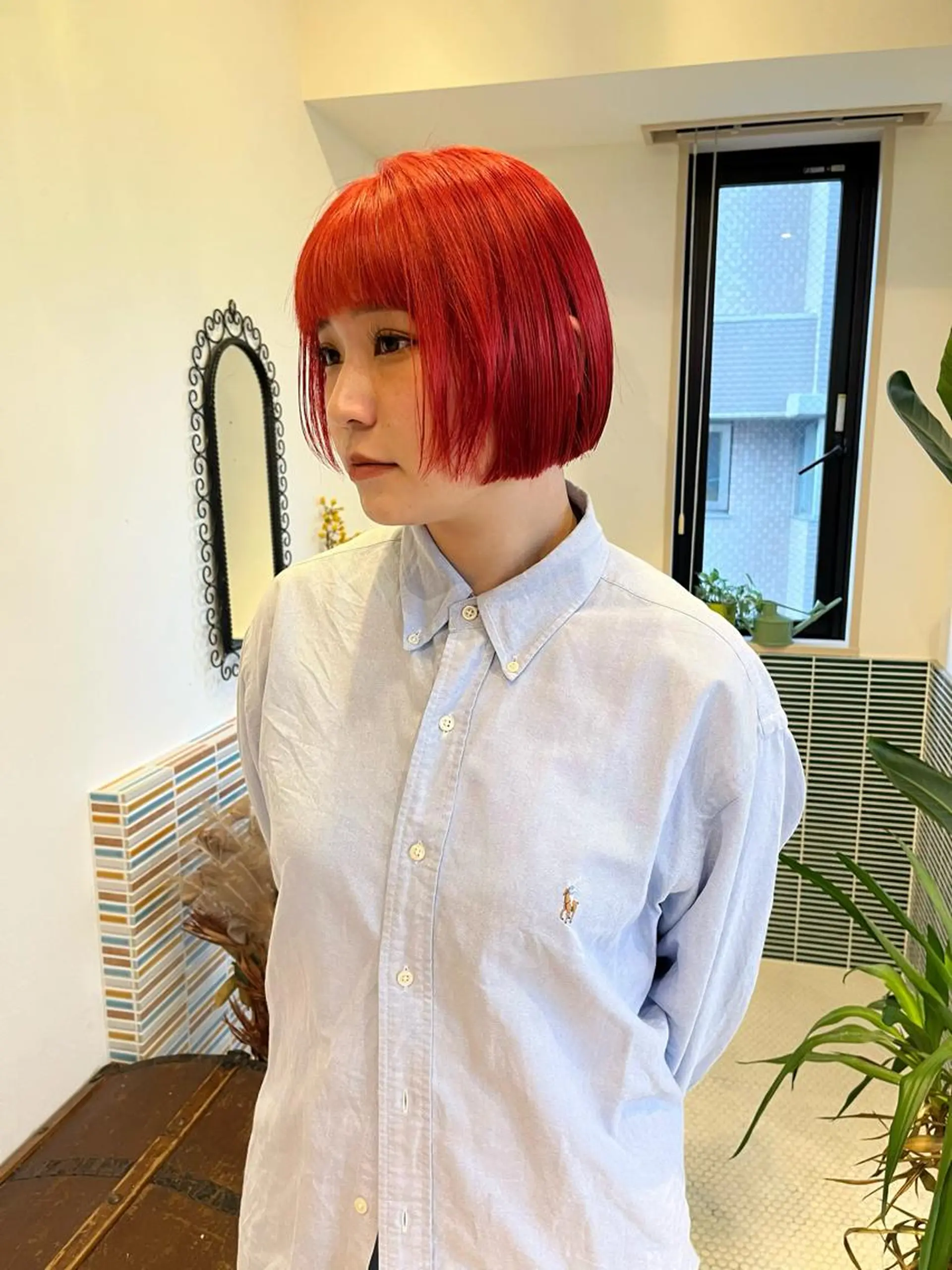 ミディアム カラー ブリーチ ヘアカラー トリートメント 🩷ハイトーン透明感 レイヤー🩷ユリカのヘアスタイル