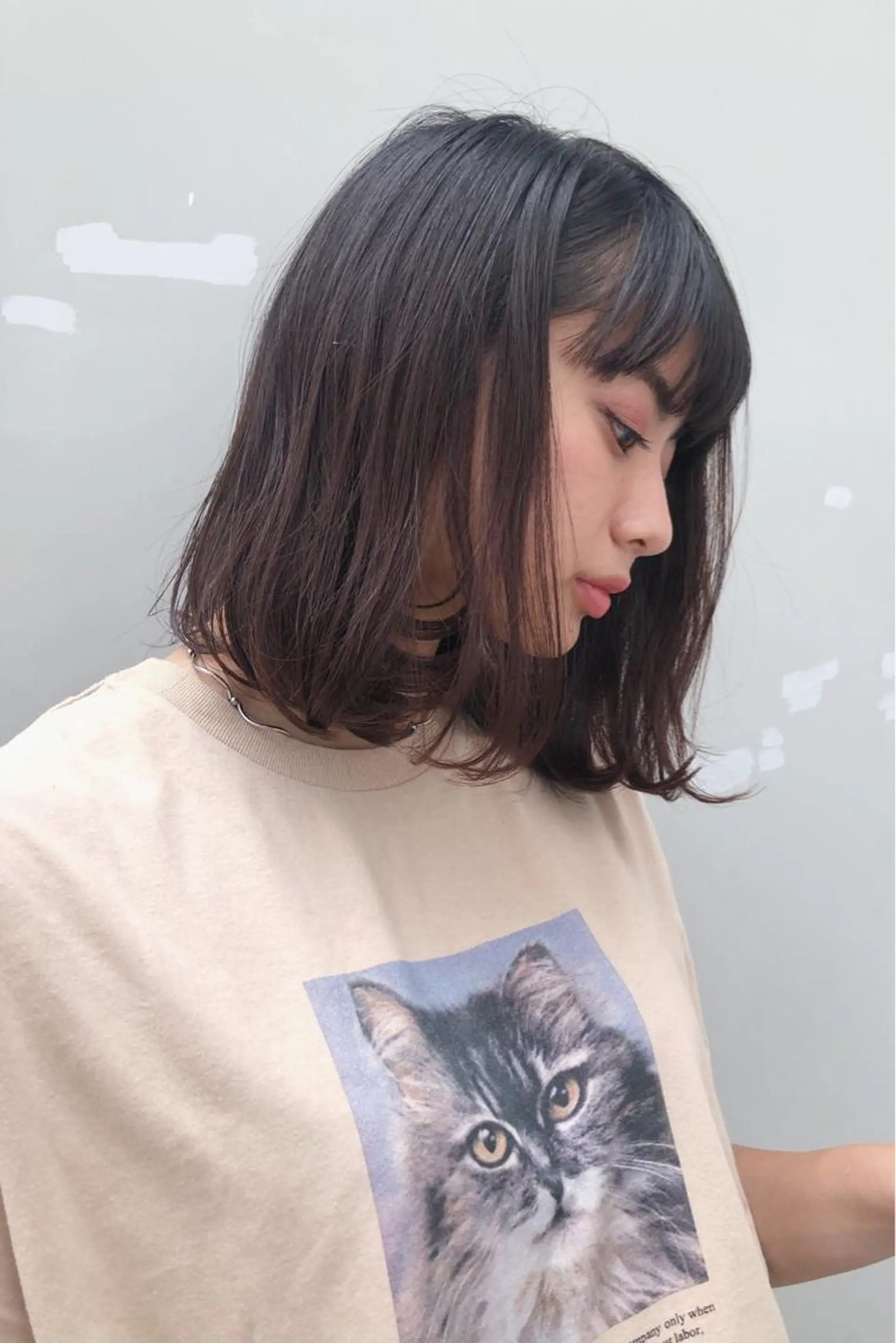 ミディアム カラー ベージュカラー グラデーションカラー ボブ 佐々木 シホミのヘアスタイル