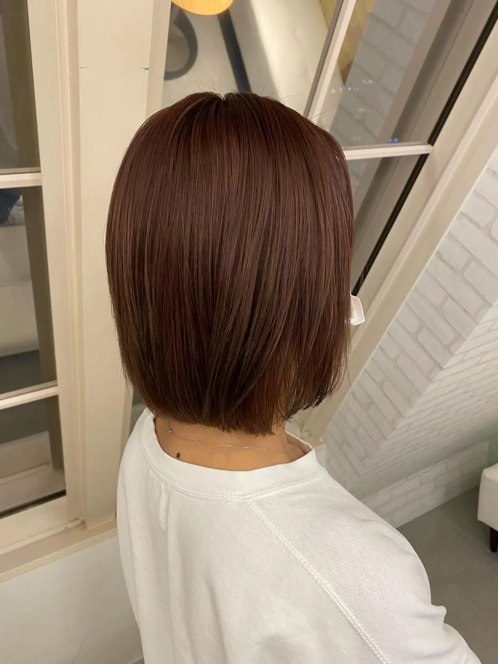 ミディアム カラー カット 縮毛矯正 トリートメント YUNA ユウナのヘアスタイル