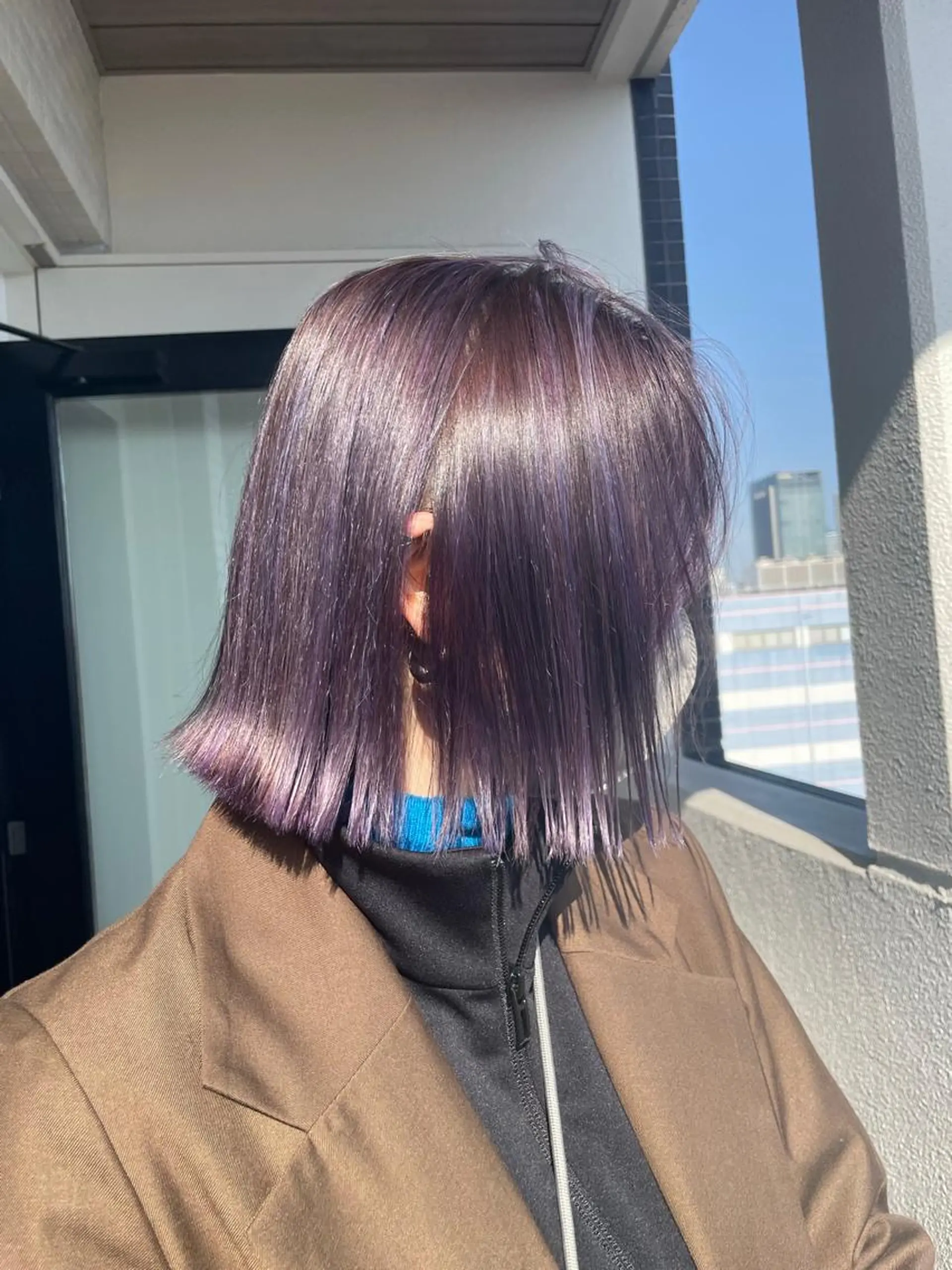 ショート カラー ハイライトカラー ラベンダーカラー ボブ ハイライト おくれ毛 カット ヘアカラー トリートメント ヘアセット メンズ特化 パーマ/オザワのヘアスタイル