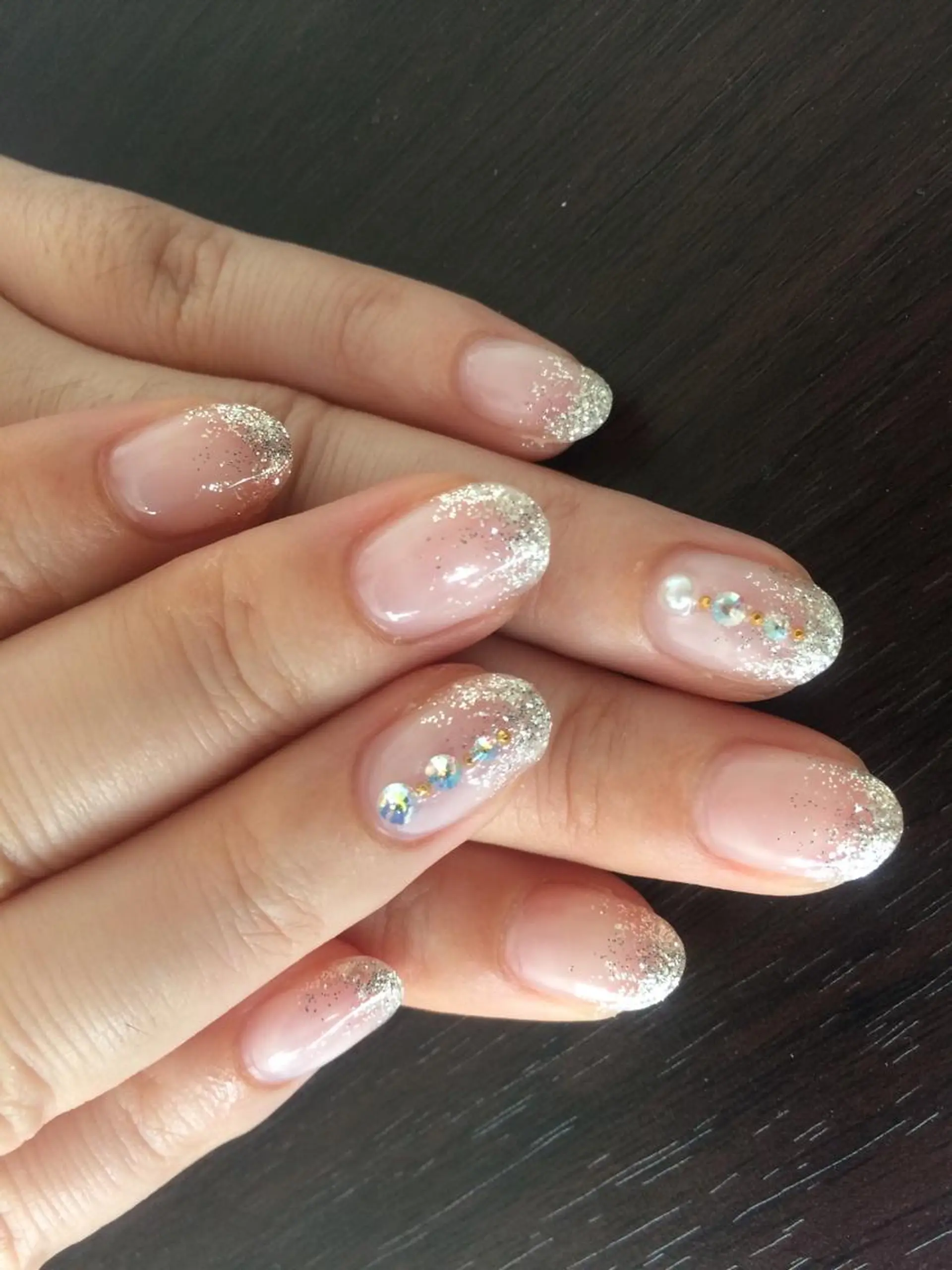 ネイル ラメ(グリッター) ラメグラデーション ストーンネイル フェアリー M所属・fairy Ｍのネイルデザイン