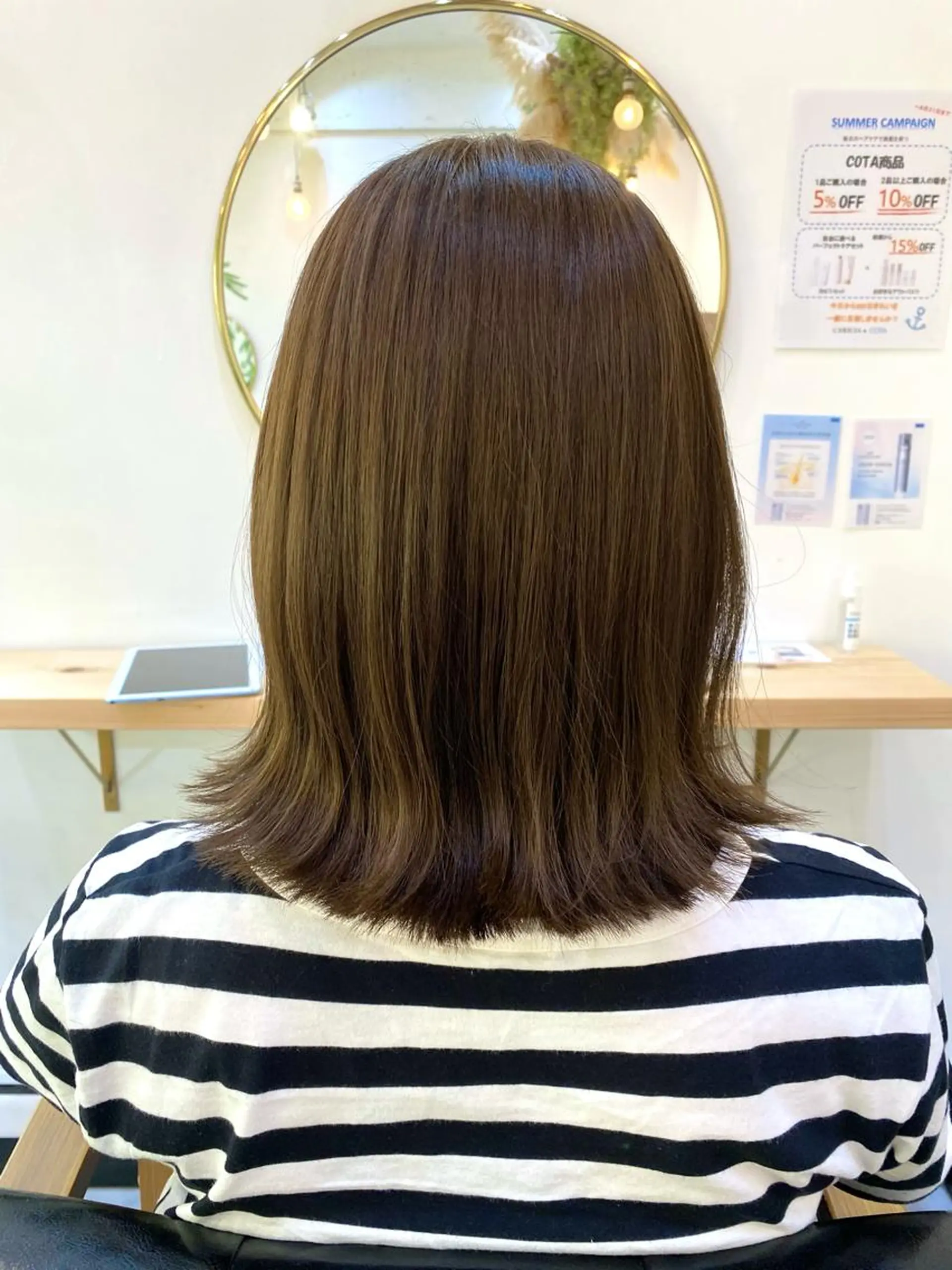 セミロング カラー 外ハネヘア カット ヘアカラー トリートメント ヘッドスパ CARICIA🌱 masaeのヘアスタイル