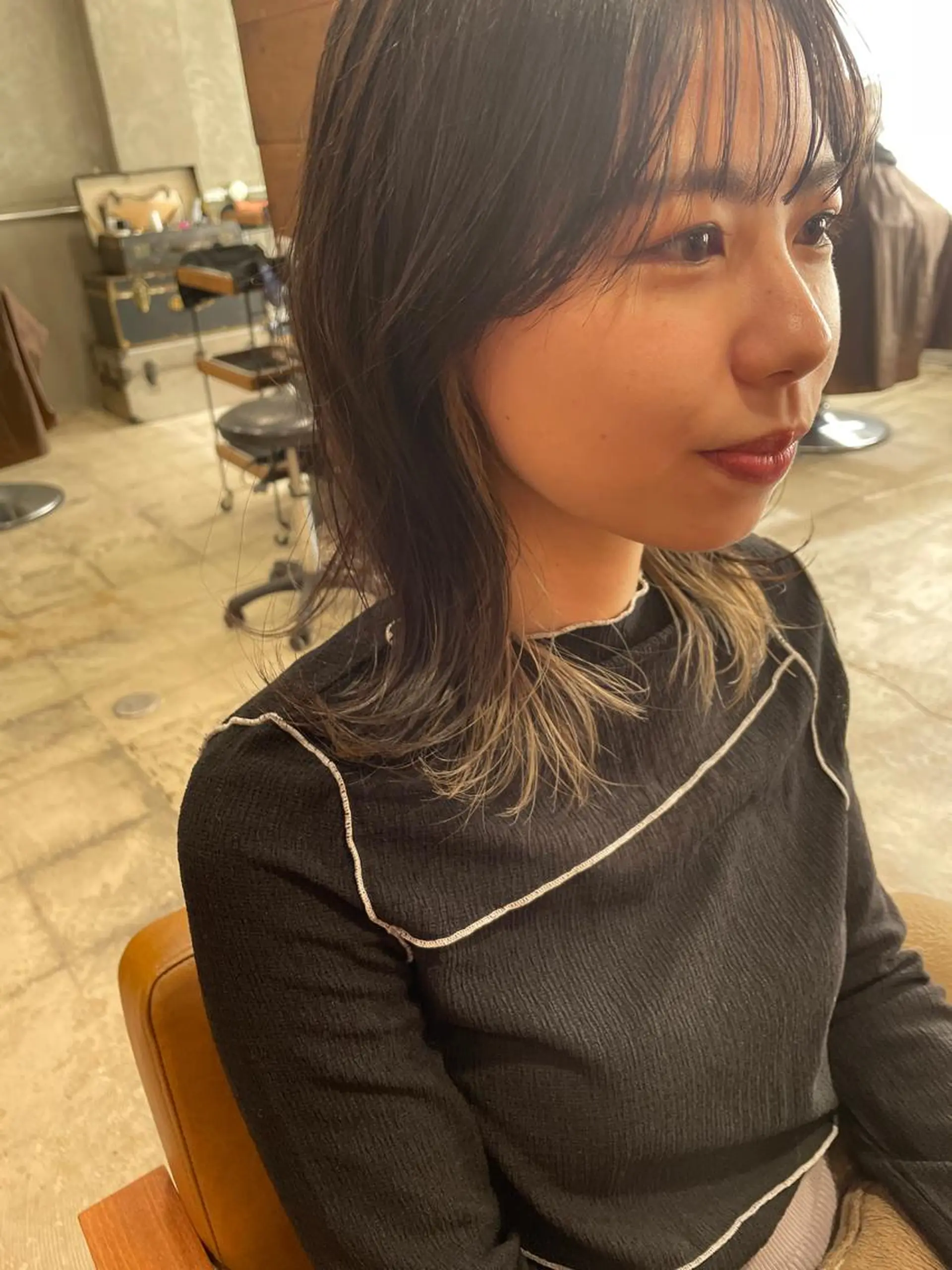 セミロング カット ヘアカラー トリートメント さの あやねのヘアスタイル