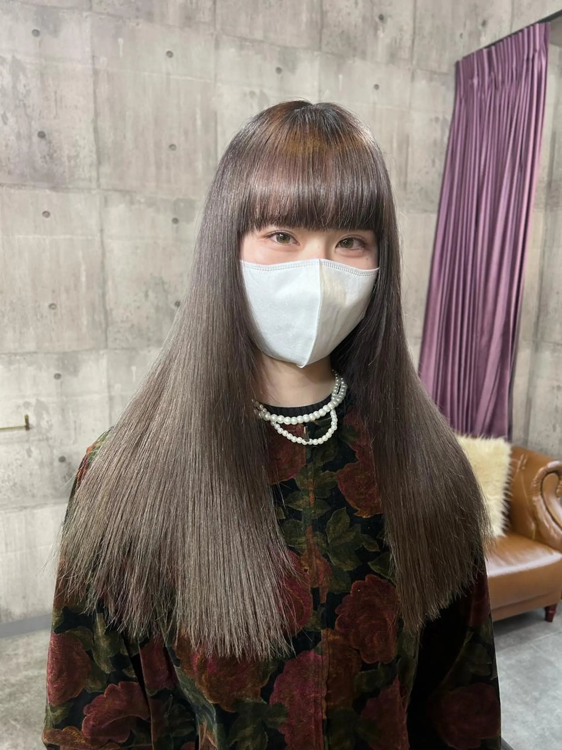 ロング カラー ブリーチ グレージュ ヘアカラー SHURI❤️‍🔥 中/韓mix ♡のヘアスタイル