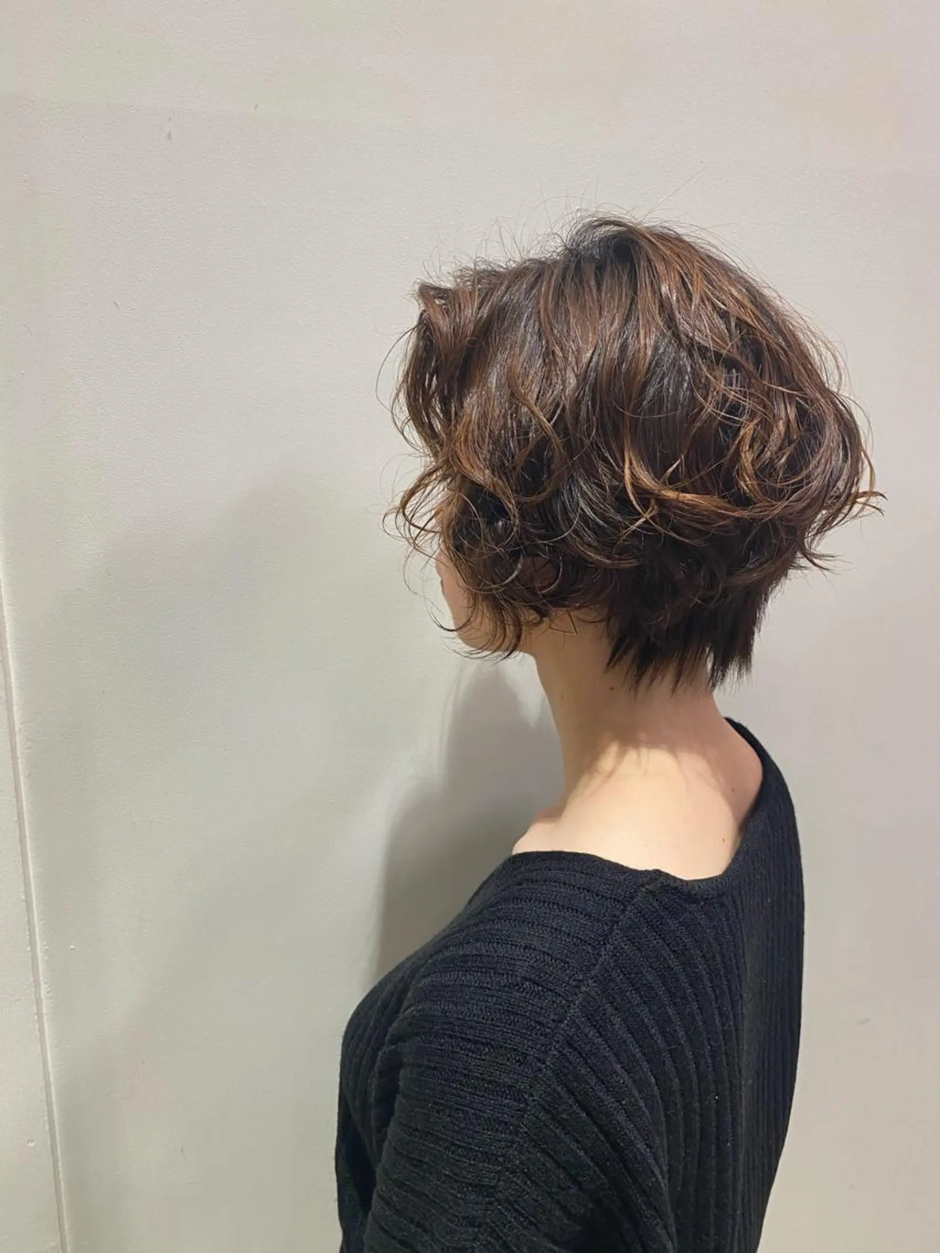 ショート カット パーマ トリートメント 山川 玲奈のヘアスタイル