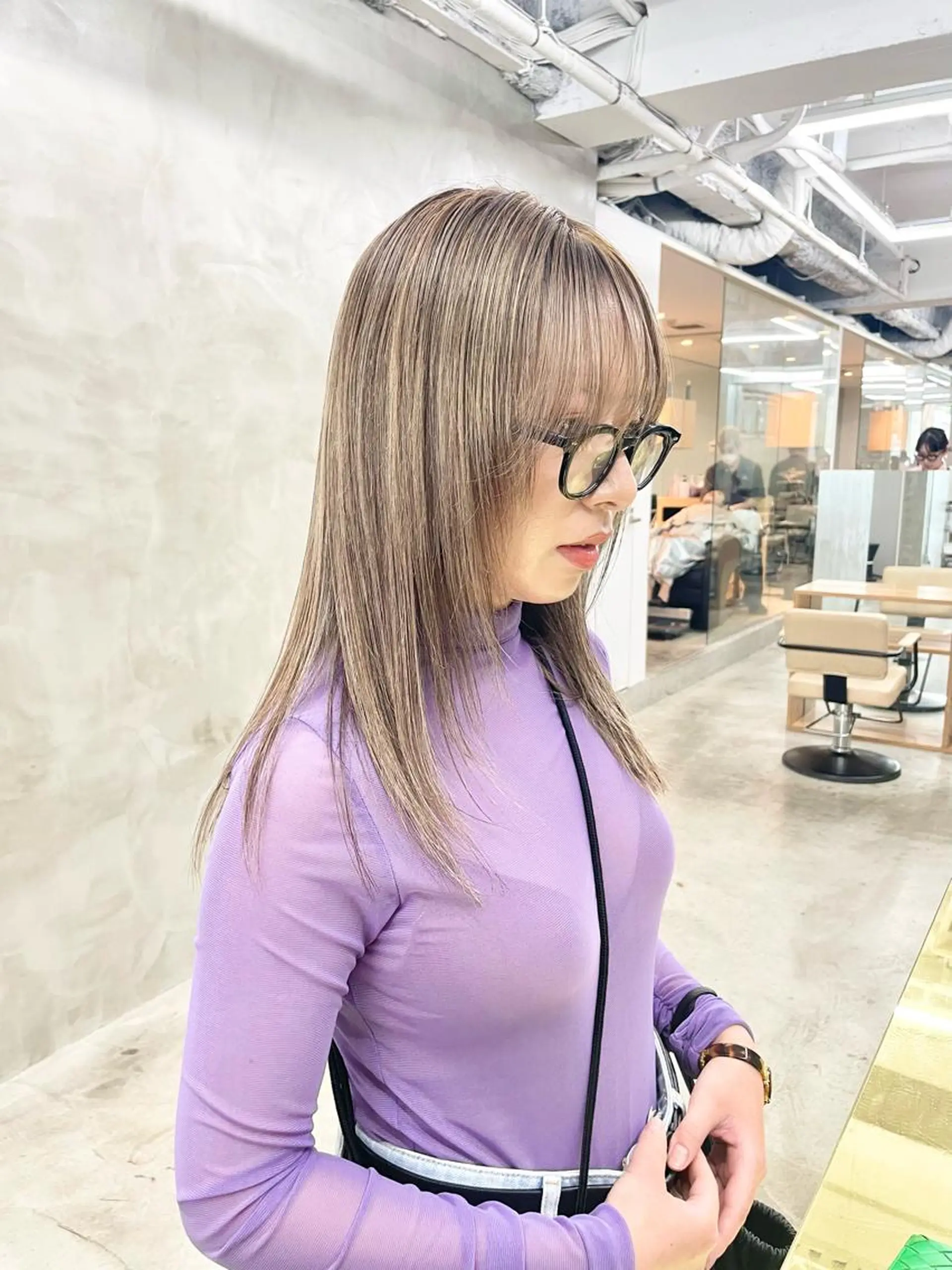 ミディアム カラー パーマ ヘアアレンジ メンズ ヘアカラー トリートメント ハイトーン/レイヤー 🌸さくらのヘアスタイル