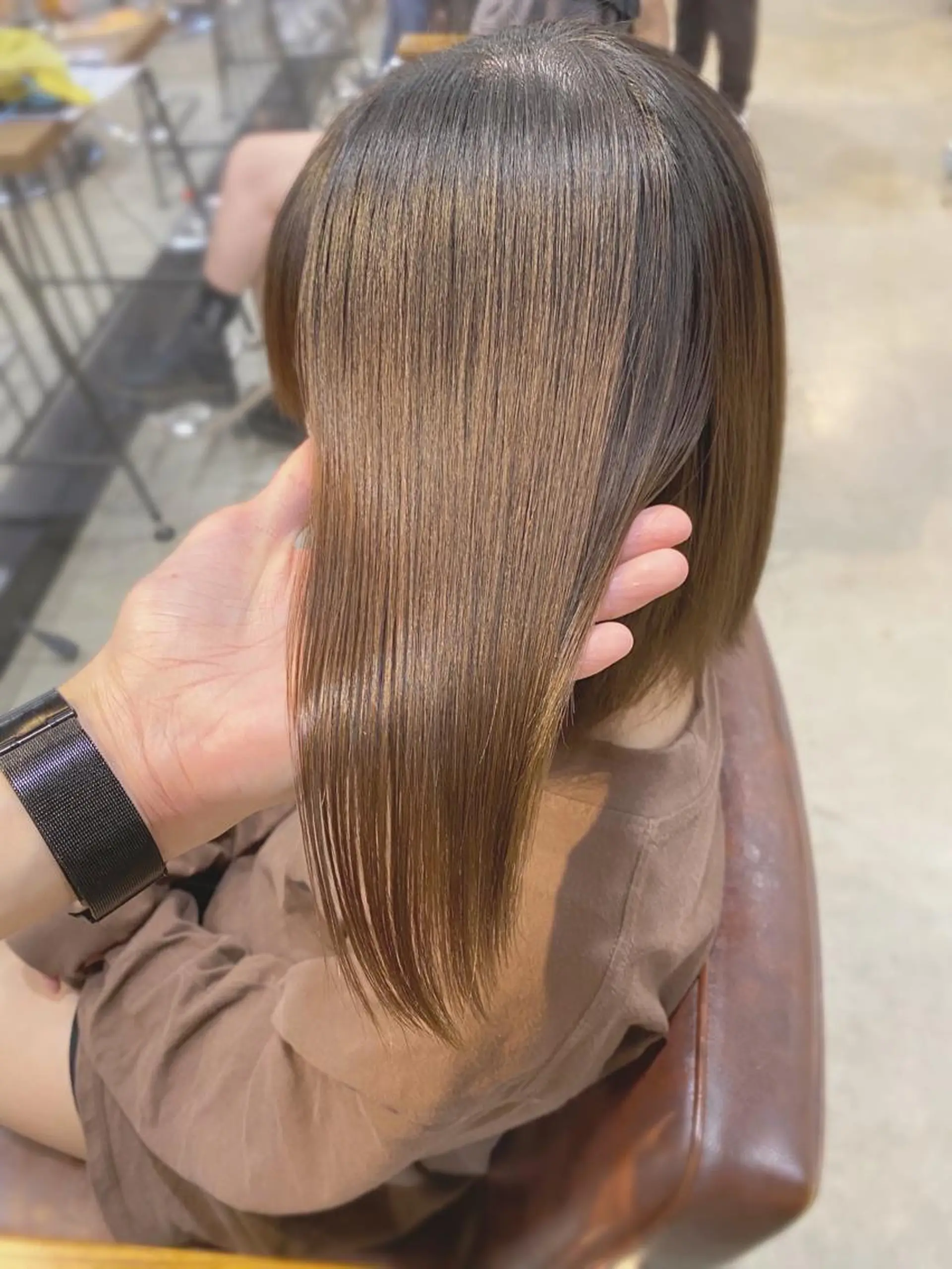 ロング パーマ 酸性ストレート ストレートパーマ カット ヘアカラー パーマ 縮毛矯正 トリートメント 中津/梅田/赤み消し /髪質改善/愛芽のヘアスタイル