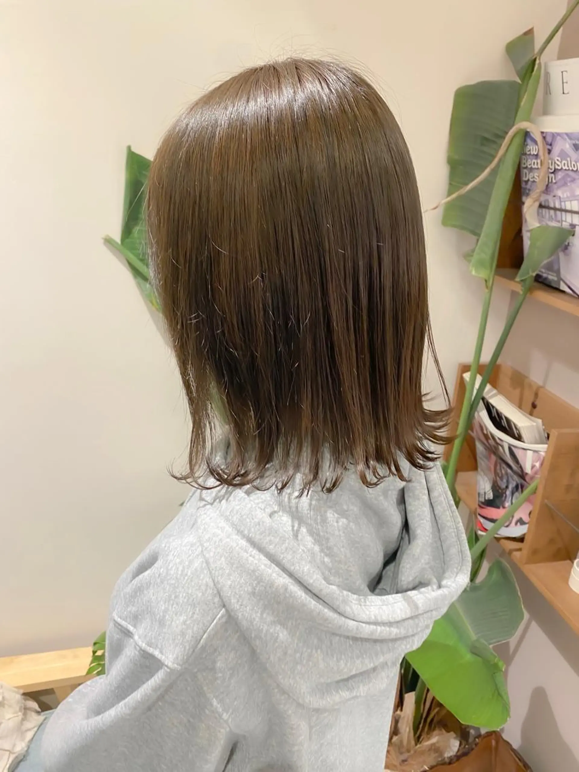 ミディアム カット ヘアカラー トリートメント ボブ韓国風レイヤー 錦糸町/畠中ケントのヘアスタイル