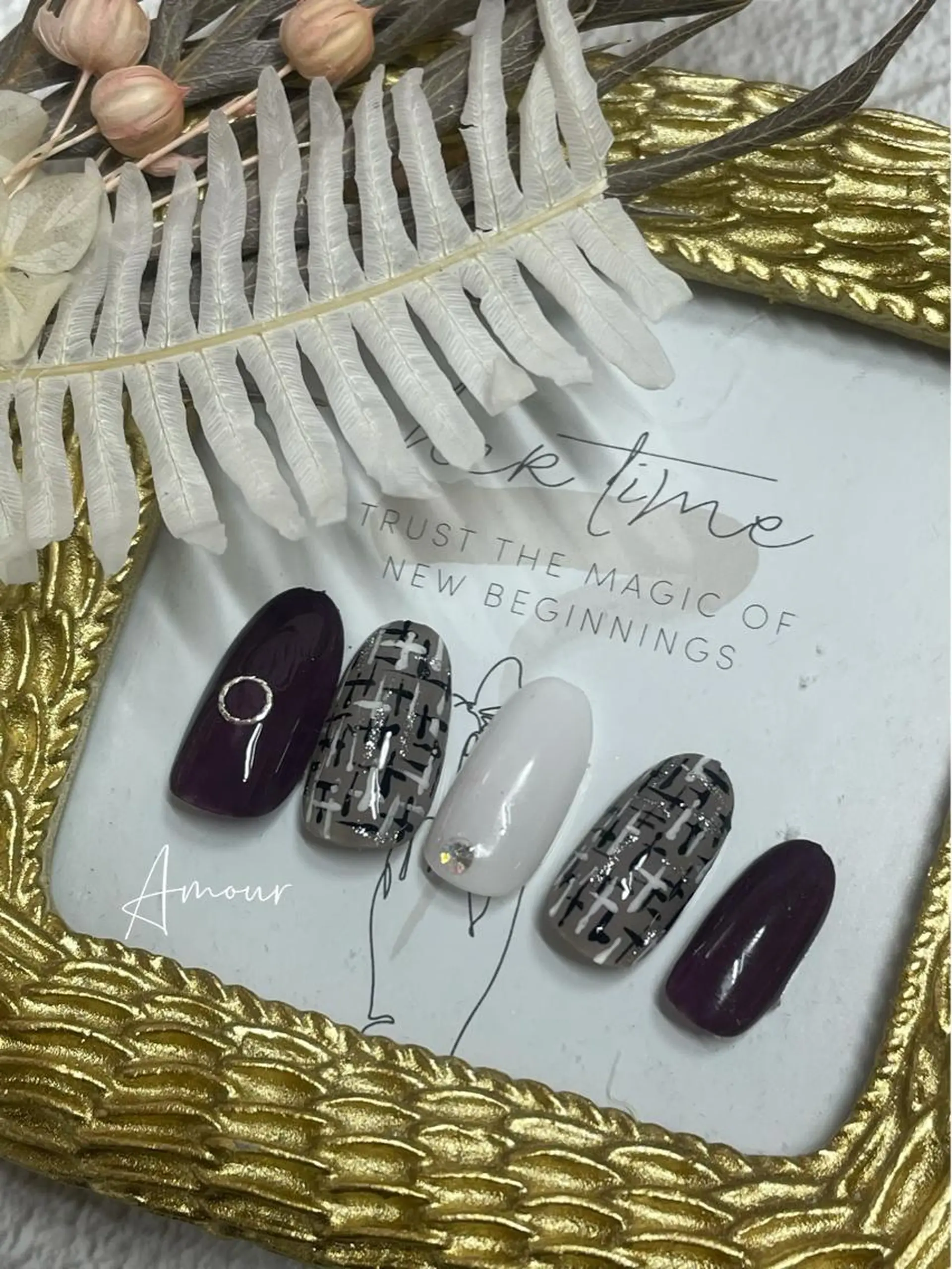 ネイル ツイードネイル Nail Salon Amourのネイルデザイン
