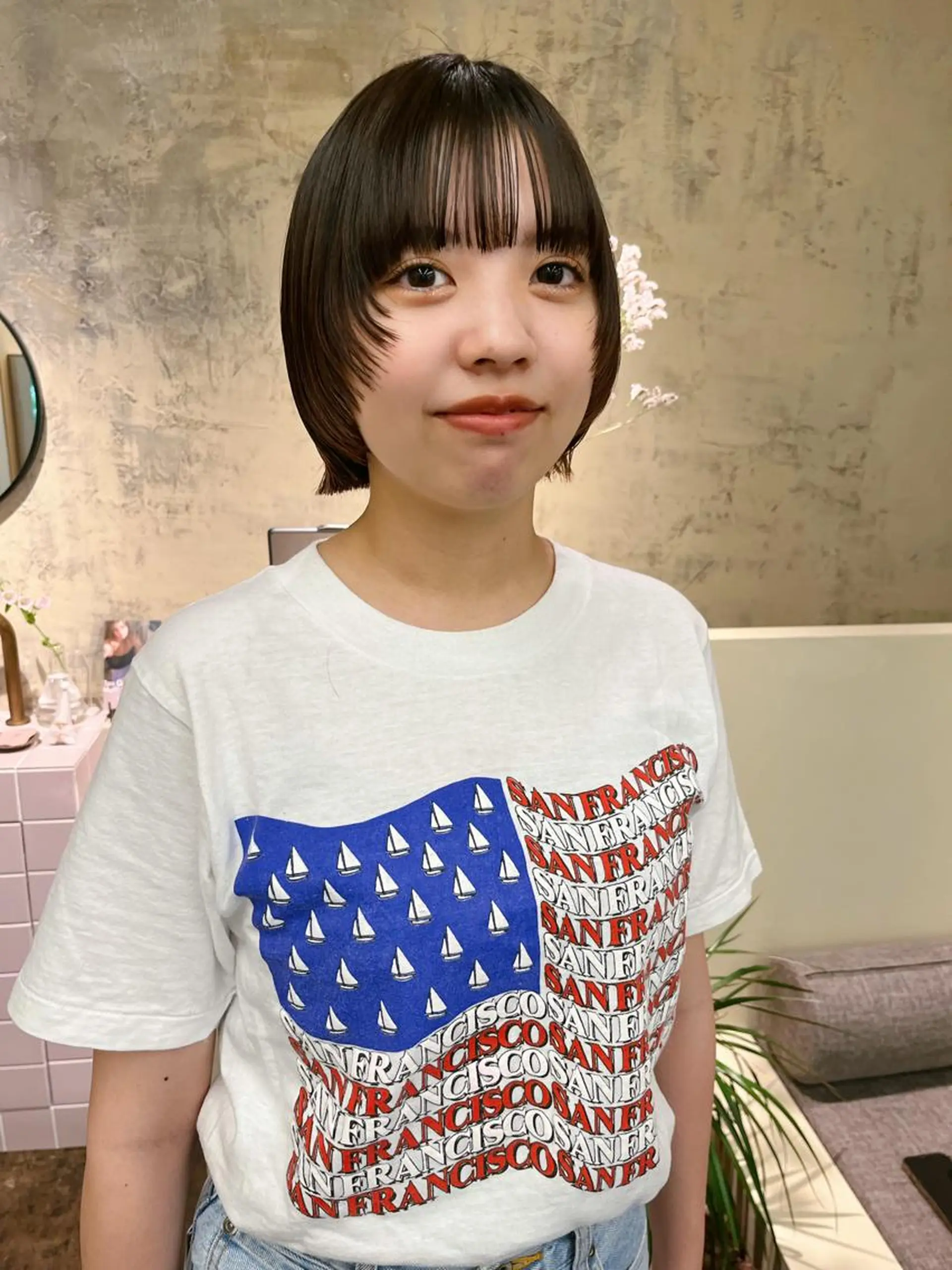 ショート 伸ばしかけ ショートヘア カット 西山 紗耶香🪽 透明感カラー/ボブのヘアスタイル