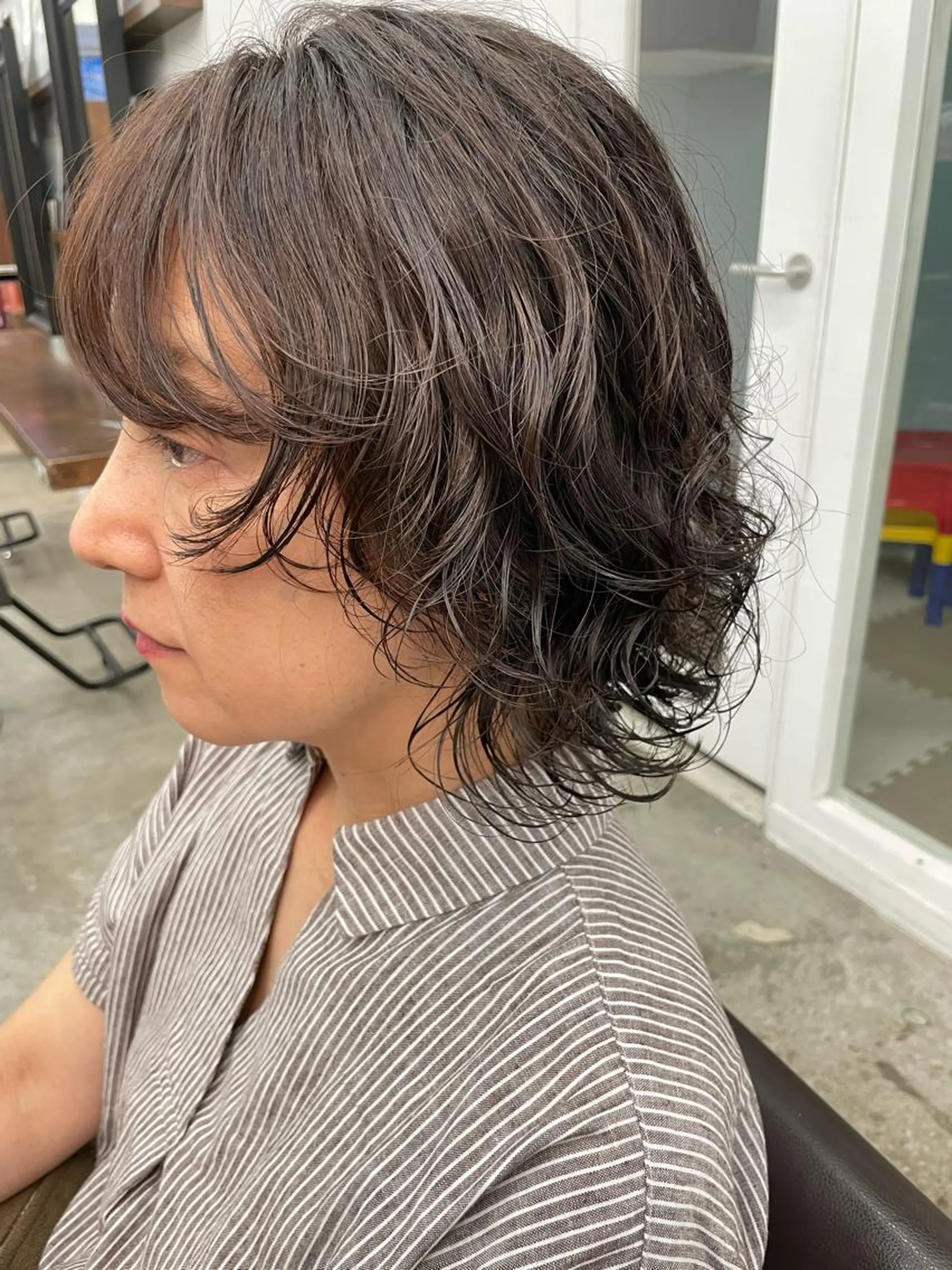 ミディアム ミディアムパーマ ウルフカット カット パーマ トリートメント デジパモデル/ SAKIのヘアスタイル