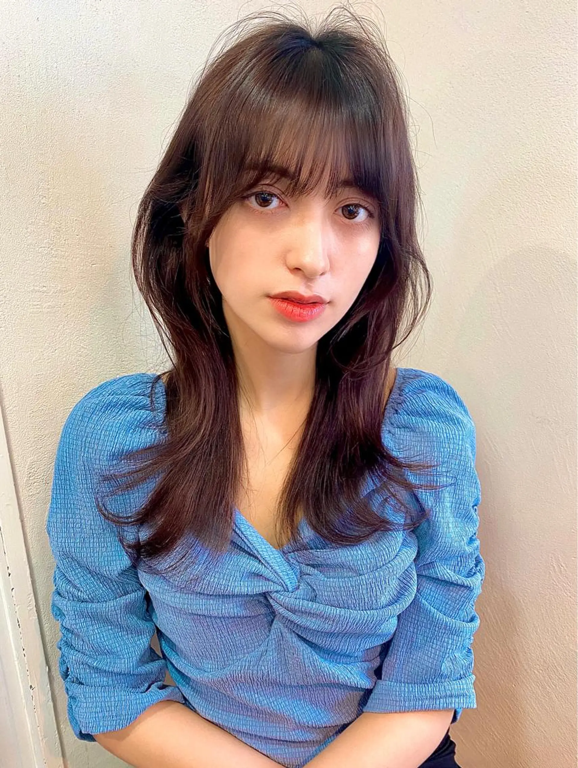セミロング ボブ くびれヘア エギョモリ タンバルモリ 韓国風ヘア カット ヘアカラー トリートメント 大人可愛いヘア 大田のヘアスタイル